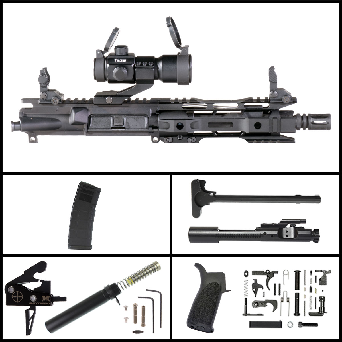 MMC 'Here and Now' 7.5-inch AR-15 5.56 NATO Manganese Phosphate Rifle Full Build Kit