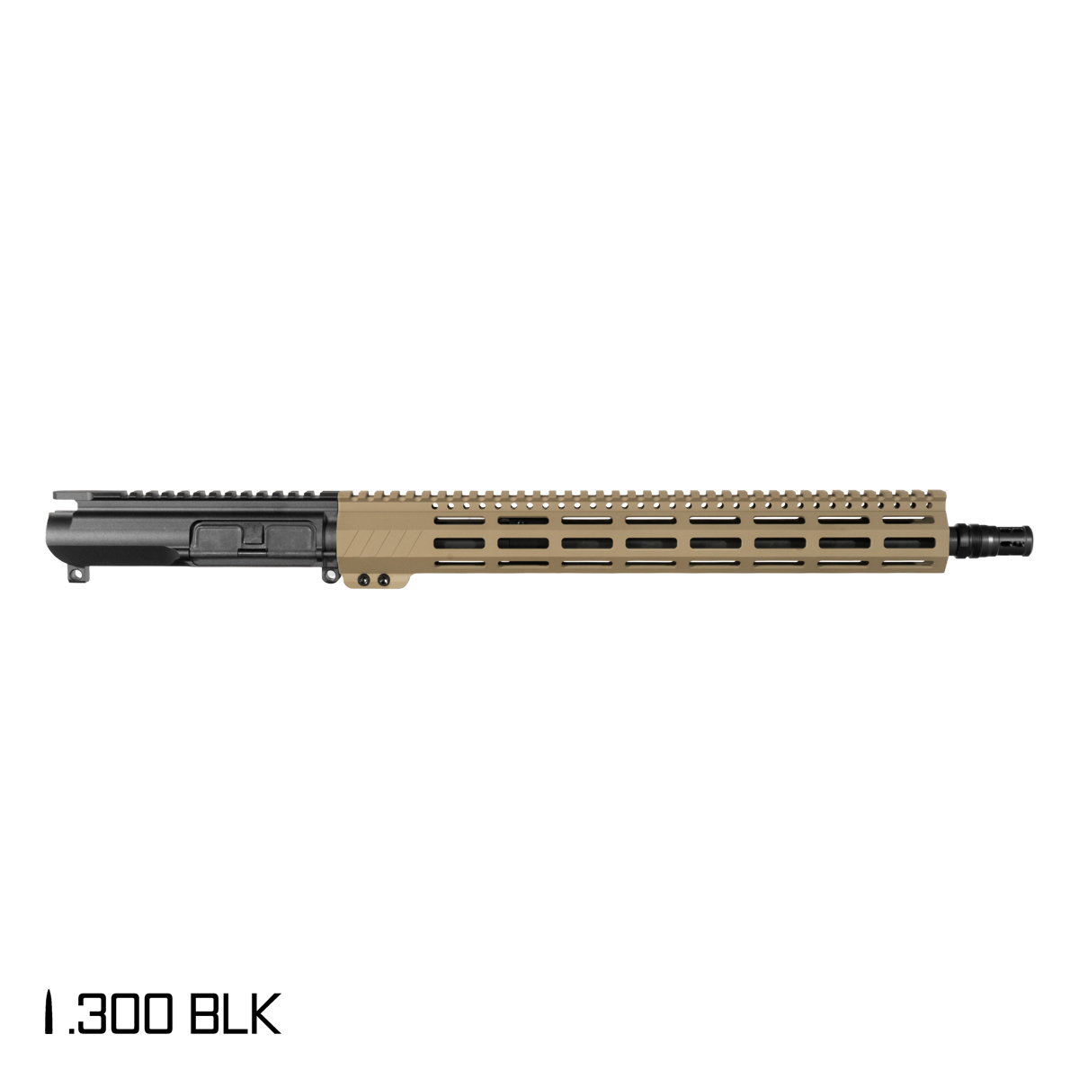 Davidson Defense Desert Storm 16-inch Pistol-Gas 1:8 .300 BLK AR-15 M-Lok Rifle Upper Build Kit, Plan B Bartizan Muzzle Brake