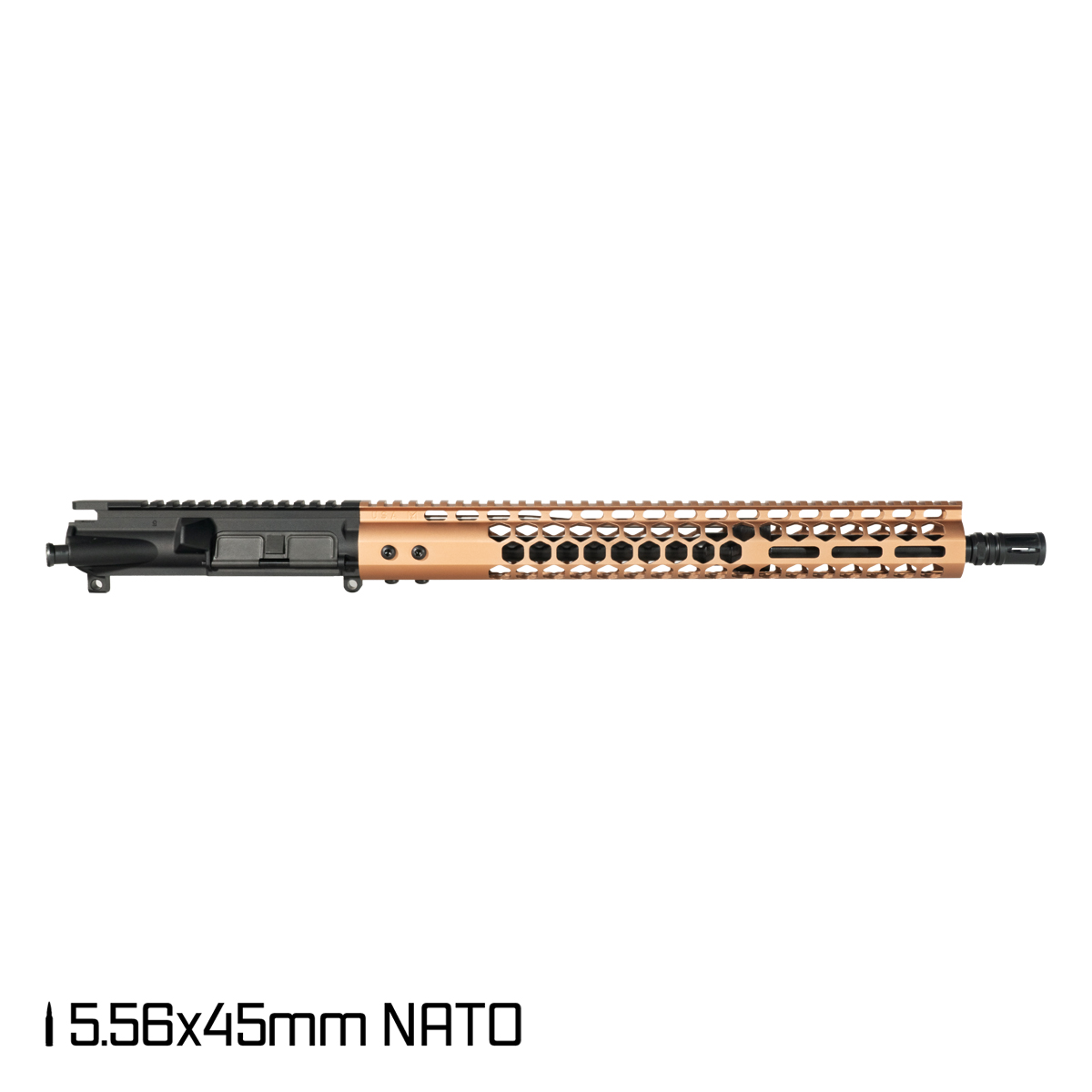 Davidson Defense Lightshow lll Anodized Bronze 16.5-inch Mid-Gas 1:7 5.56 NATO AR-15 Freefloat M-Lok Handguard Rifle Upper Build Kit
