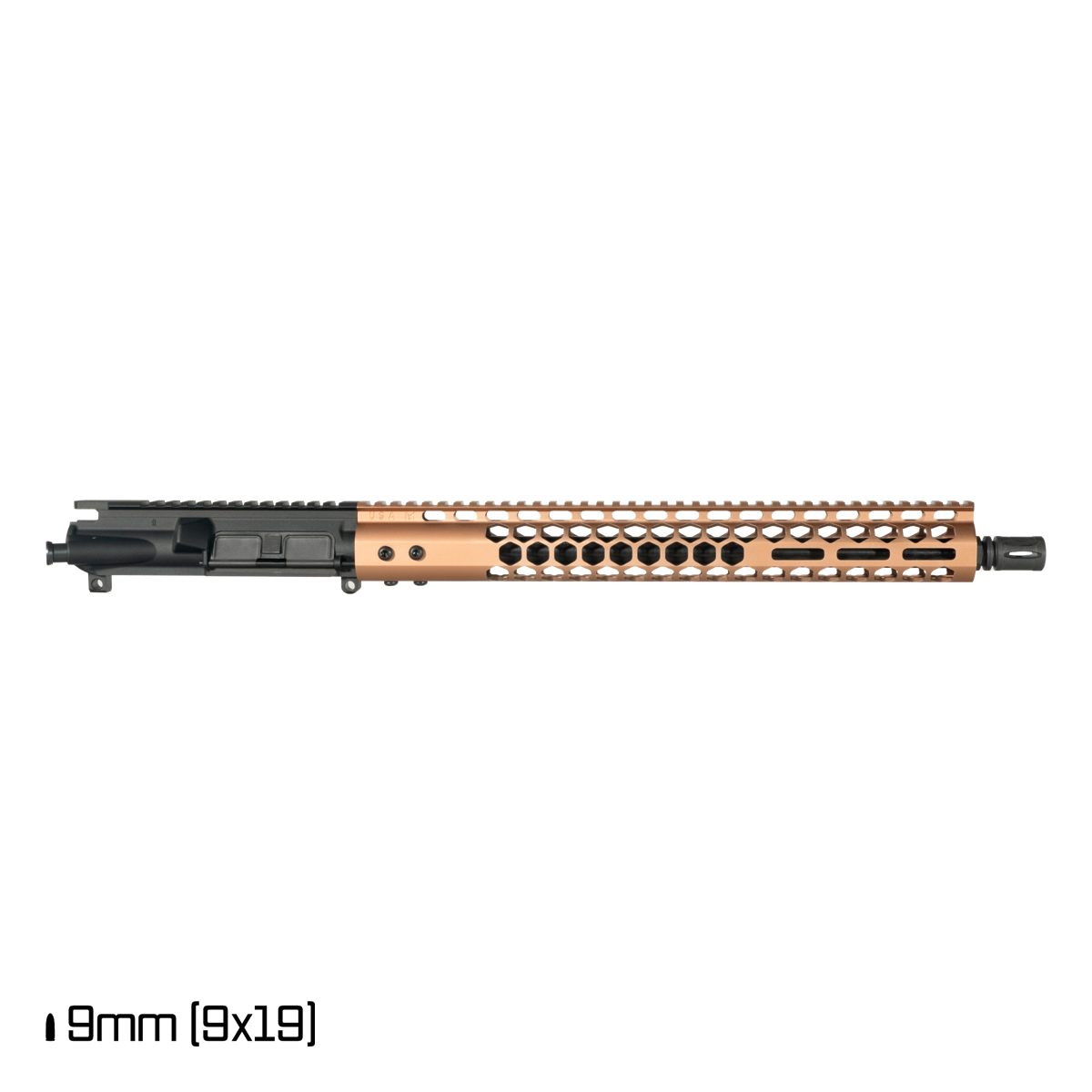 Davidson Defense Lightshow lll Anodized Bronze 16-inch 1:10 9MM AR-9 Freefloat M-Lok Handguard Rifle Upper Build Kit