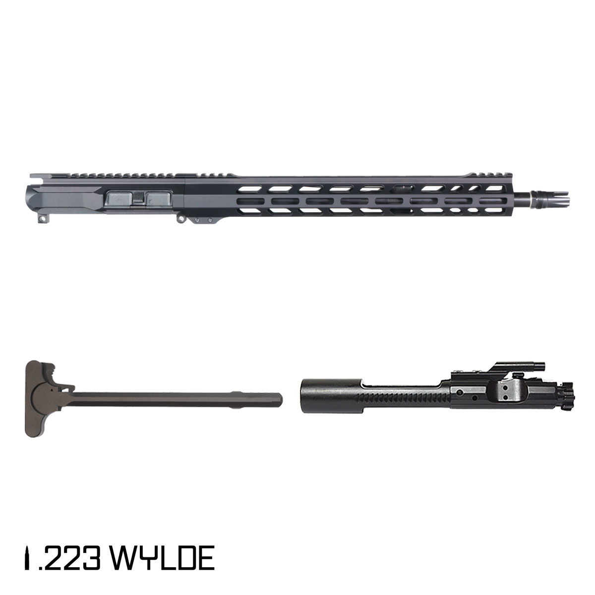 Davidson Defense Ronin Competition 16.5-inch Mid-Gas 1:7 .223 Wylde AR-15 Freefloat M-Lok Handguard Rifle Complete Upper Build, Plan B Scorch 3-Prong Flash Hider