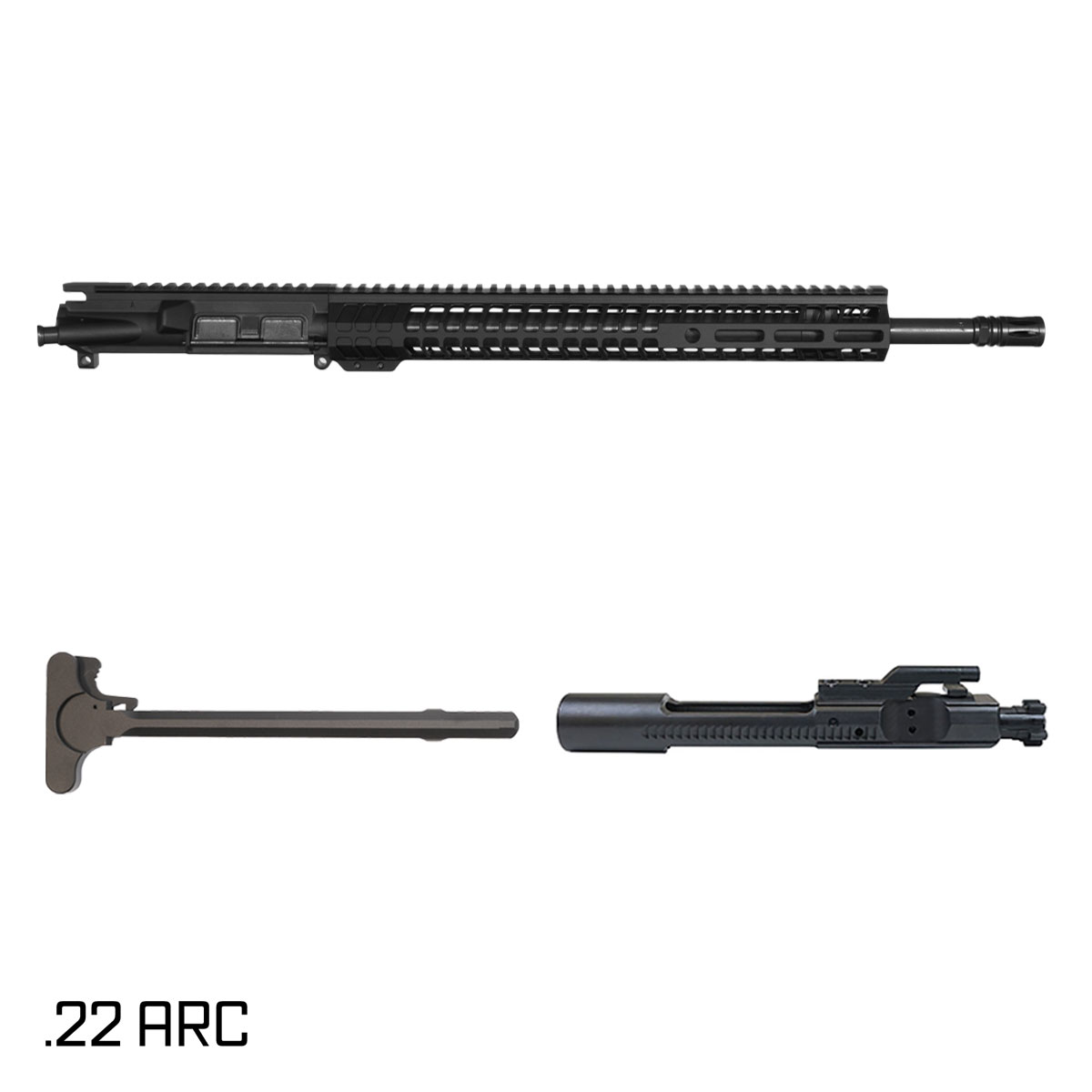 Davidson Defense Midnight Reign 18-inch Rifle-Gas 1:7 .22 ARC AR-15 Freefloat M-Lok Handguard Rifle Complete Upper Build