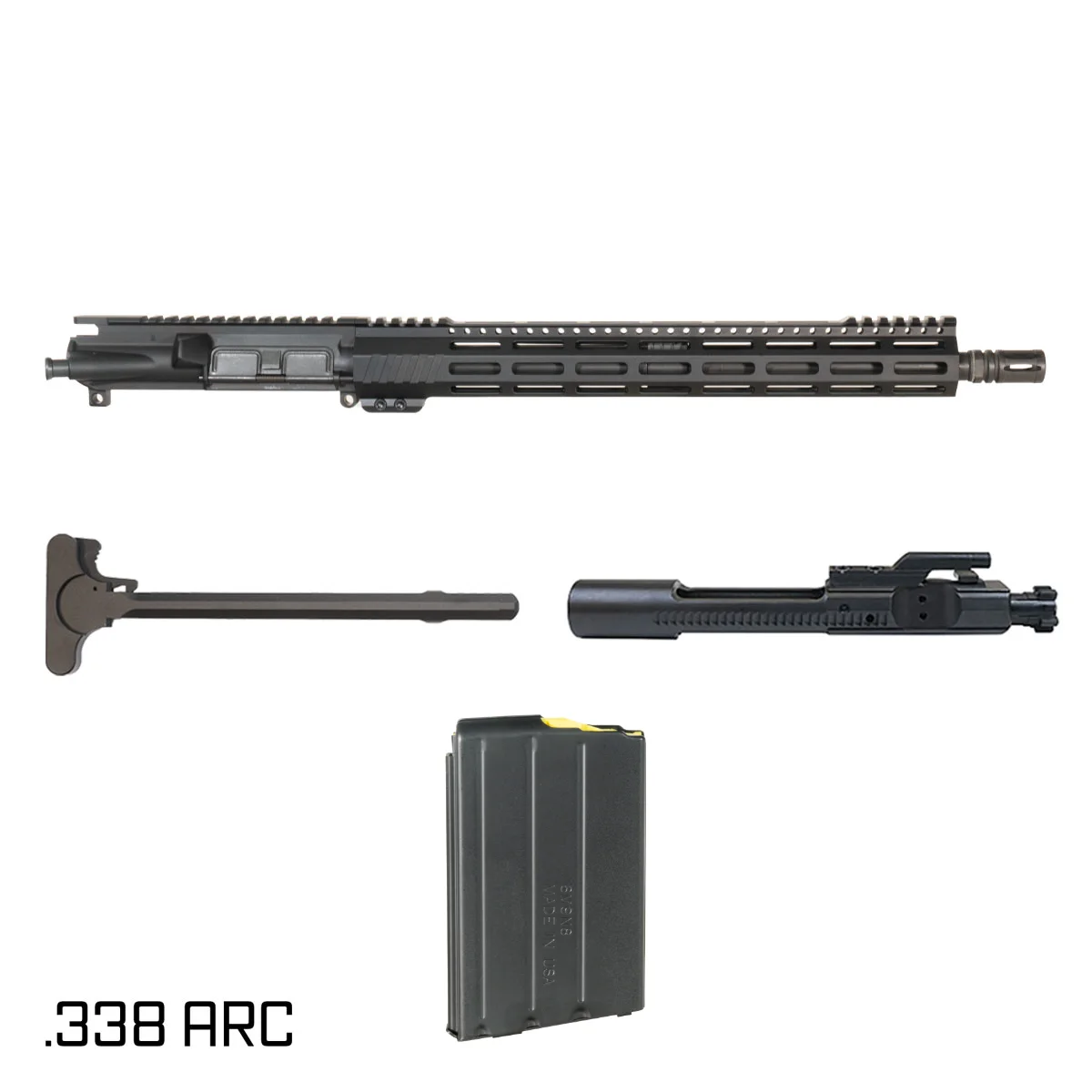 Davidson Defense Aegis Lightweight 16-inch Carbine-Gas 1:8 .338 ARC AR-15 Freefloat M-Lok Handguard Rifle Complete Upper Build, DuraMag SS 10 Round Magazine