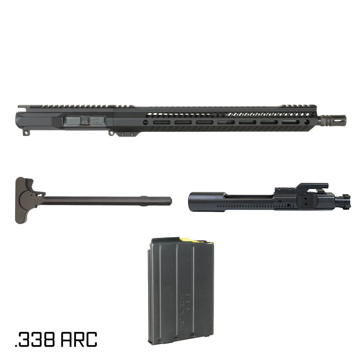 Davidson Defense Ronin Competition 16-inch Carbine-Gas 1:8 .338 ARC AR-15 Freefloat M-Lok Handguard Rifle Complete Upper Build, DuraMag SS 10 Round Magazine
