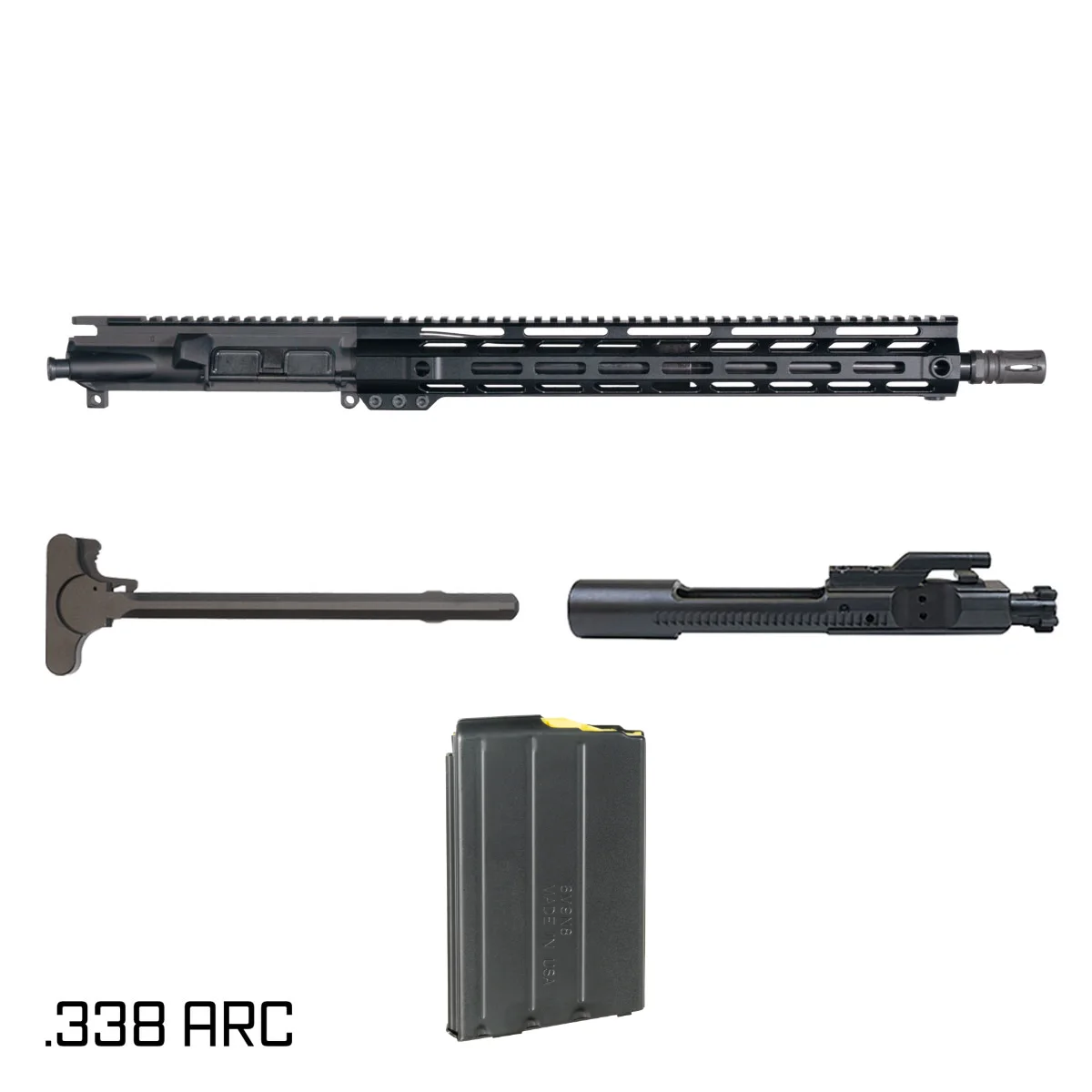 Davidson Defense Stronghold 16-inch Carbine-Gas 1:8 .338 ARC AR-15 Freefloat M-Lok Handguard Rifle Complete Upper Build, DuraMag SS 10 Round Magazine