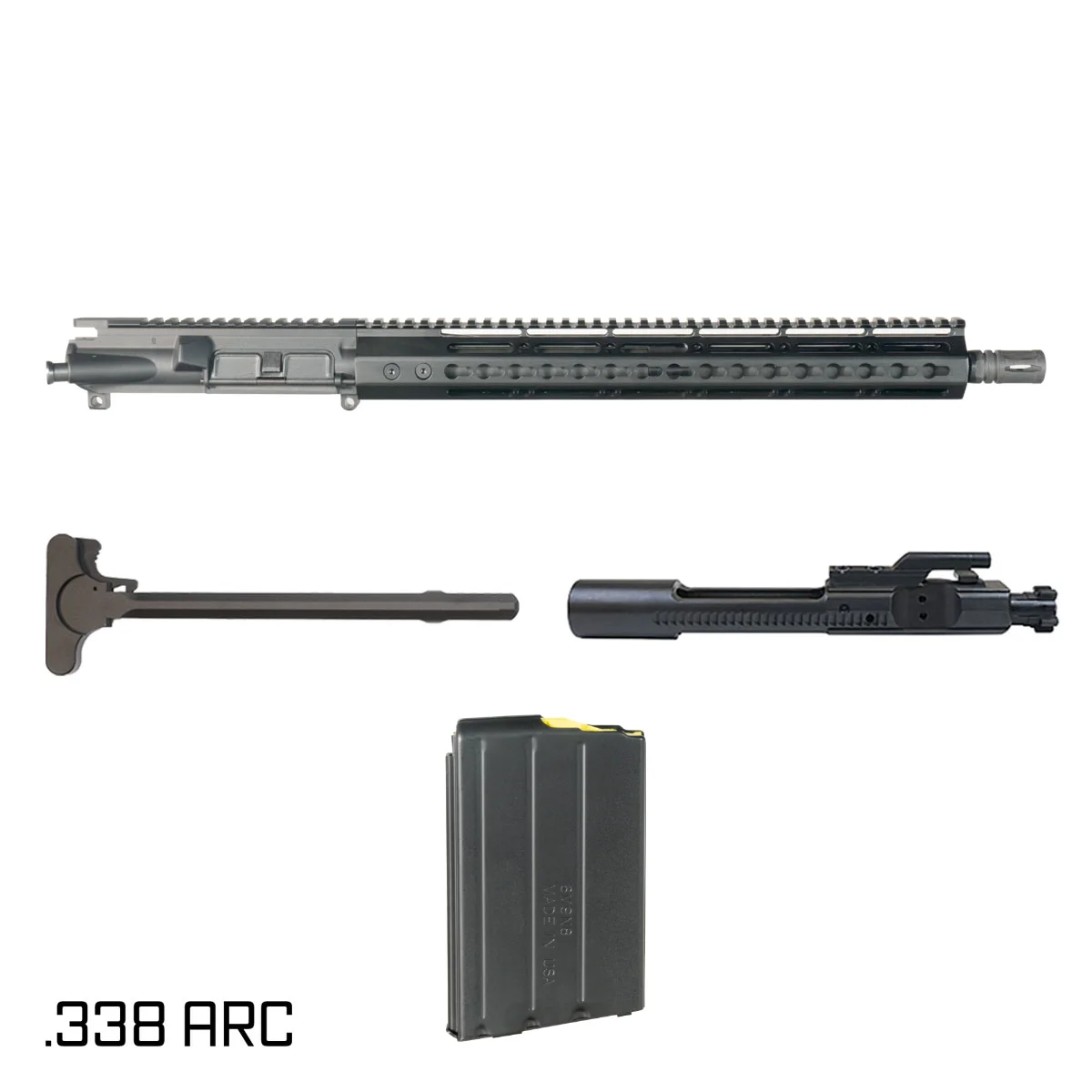 Davidson Defense Warden Duty 16-inch Carbine-Gas 1:8 .338 ARC AR-15 Freefloat Keymod Handguard Rifle Complete Upper Build, DuraMag SS 10 Round Magazine