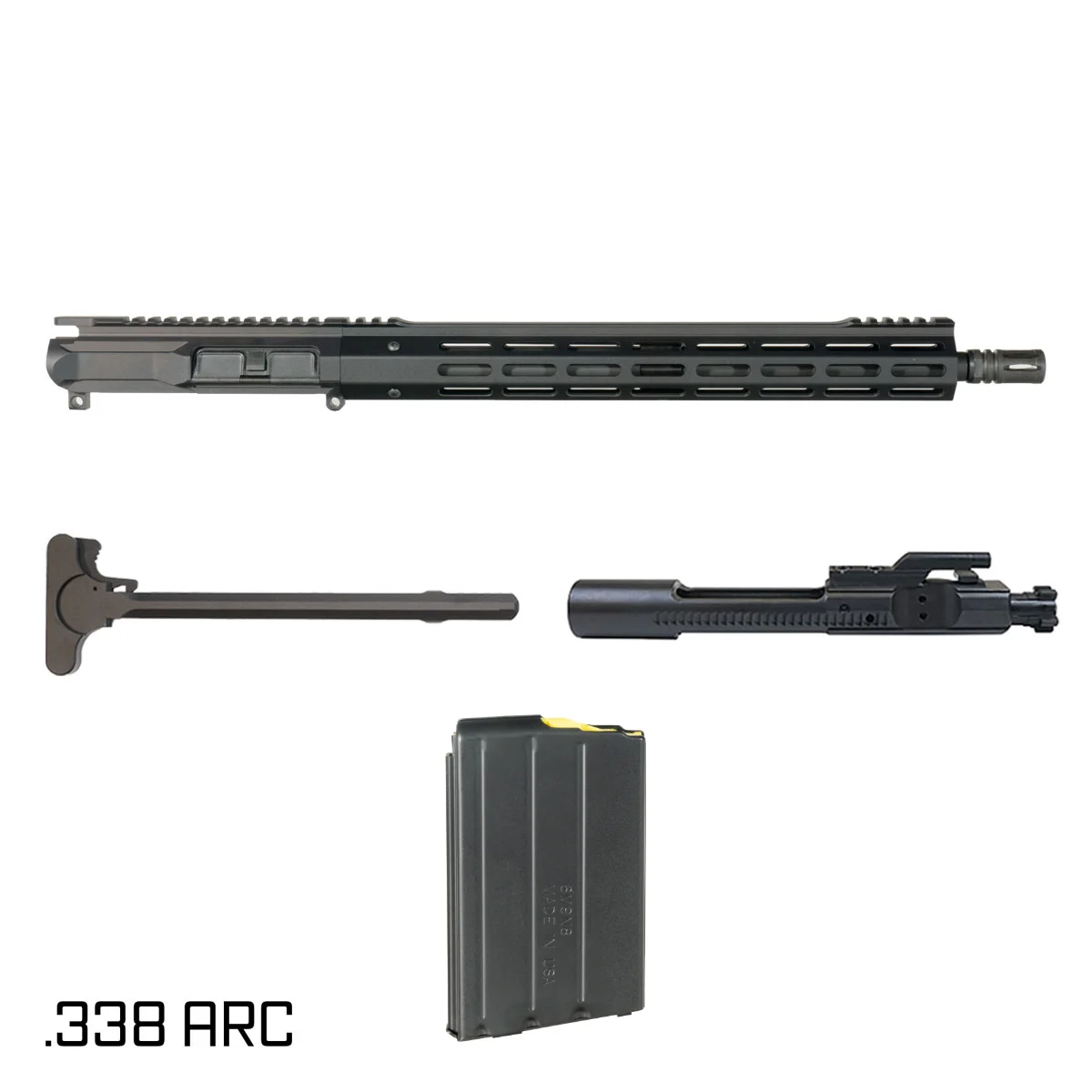 Davidson Defense Ronin Competition 16-inch Carbine-Gas 1:8 .338 ARC AR-15 Freefloat M-Lok Handguard Rifle Complete Upper Build, DuraMag SS 10 Round Magazine