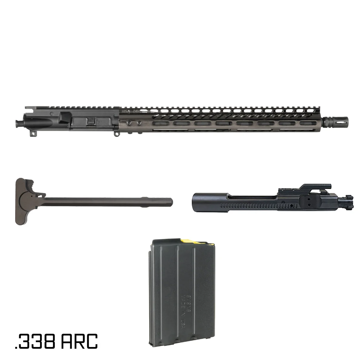 Davidson Defense Chrome Arc 16-inch Carbine-Gas 1:8 .338 ARC AR-15 Freefloat M-Lok Handguard Rifle Complete Upper Build, DuraMag SS 10 Round Magazine