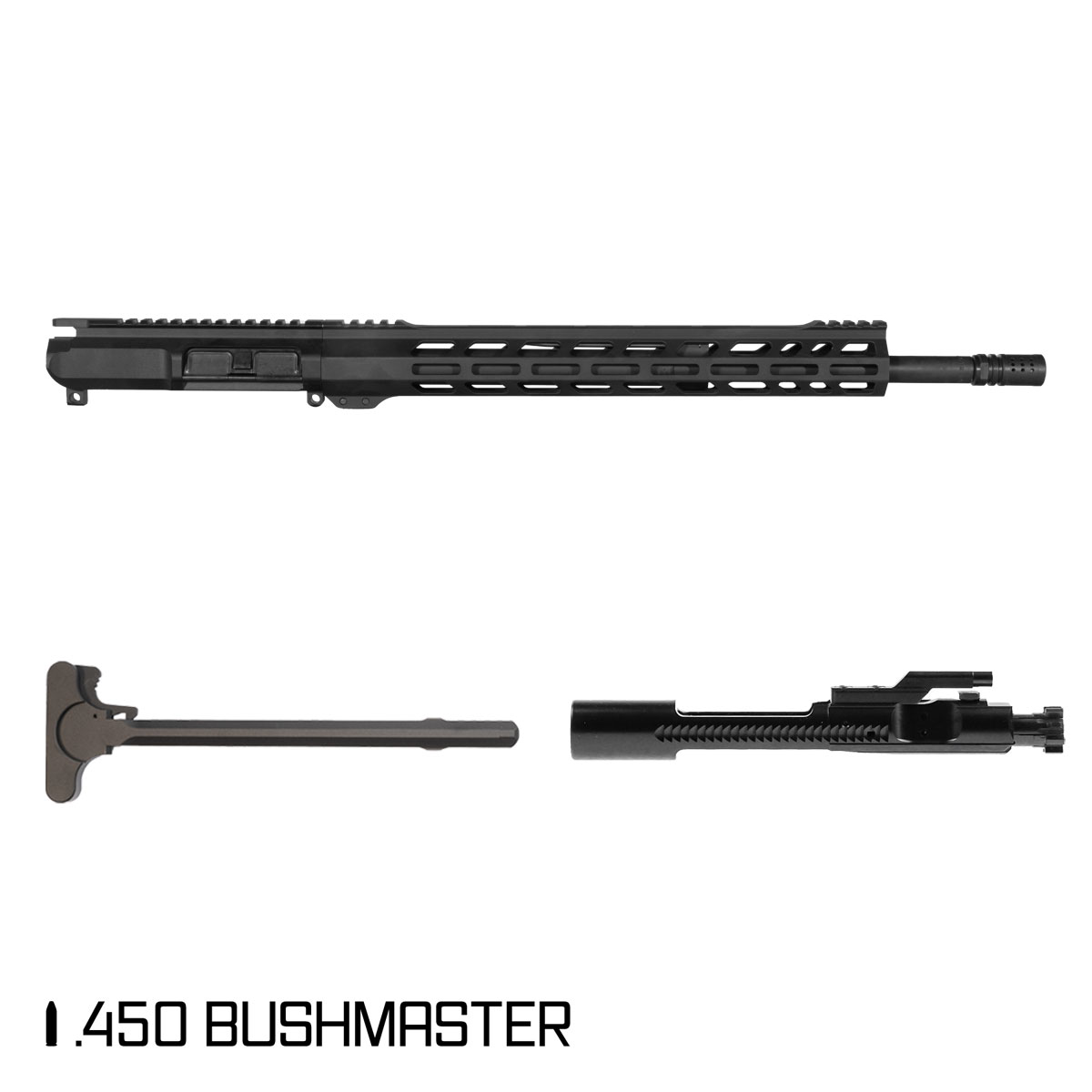 Davidson Defense Boar Spear 18-inch Mid-Length-Gas 1:24 .450 Bushmaster AR-15 Freefloat M-Lok Handguard Rifle Complete Upper Build