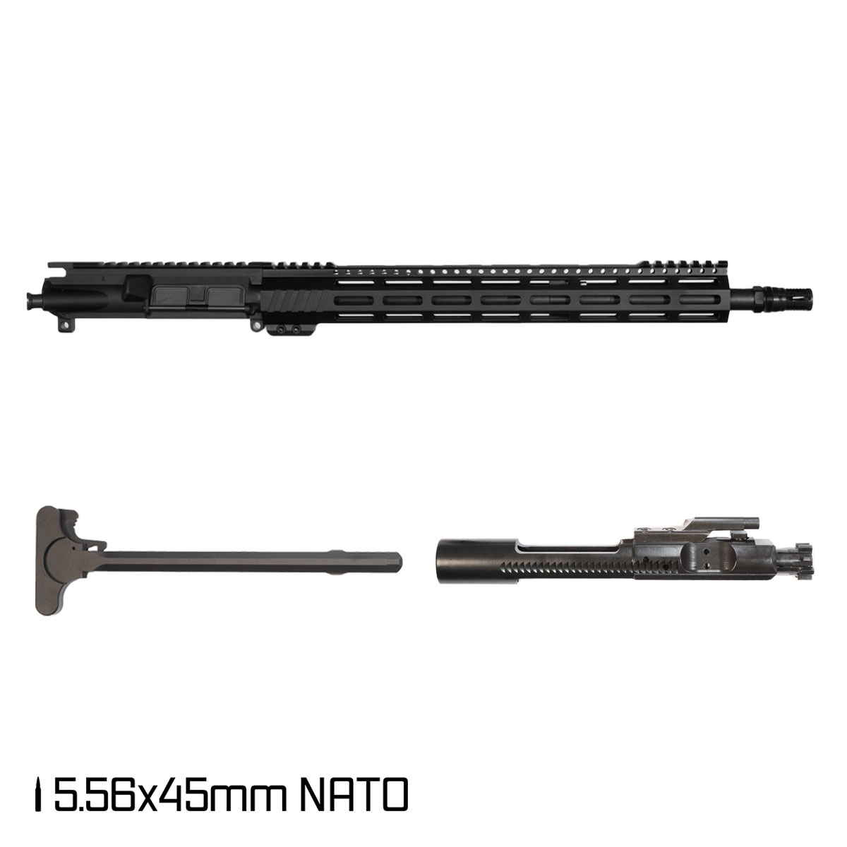 Davidson Defense Aegis Lightweight 16.5-inch Mid-Gas 1:7 5.56 NATO AR-15 Freefloat M-Lok Handguard Rifle Complete Upper Build, KAK Industry Plan B A7 Flash Hider