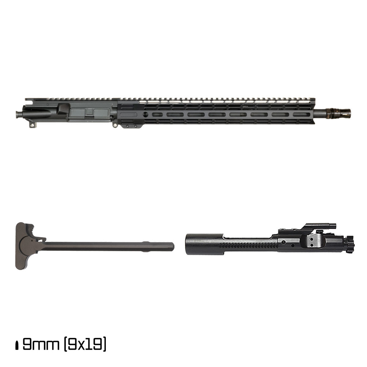 Davidson Defense Brawler II 16.5-inch Mid-Gas 1:7 5.56 NATO AR-15 M-LOK Handguard Rifle Complete Upper Build Kit, KAK Industry Plan B A7 Flash Hider