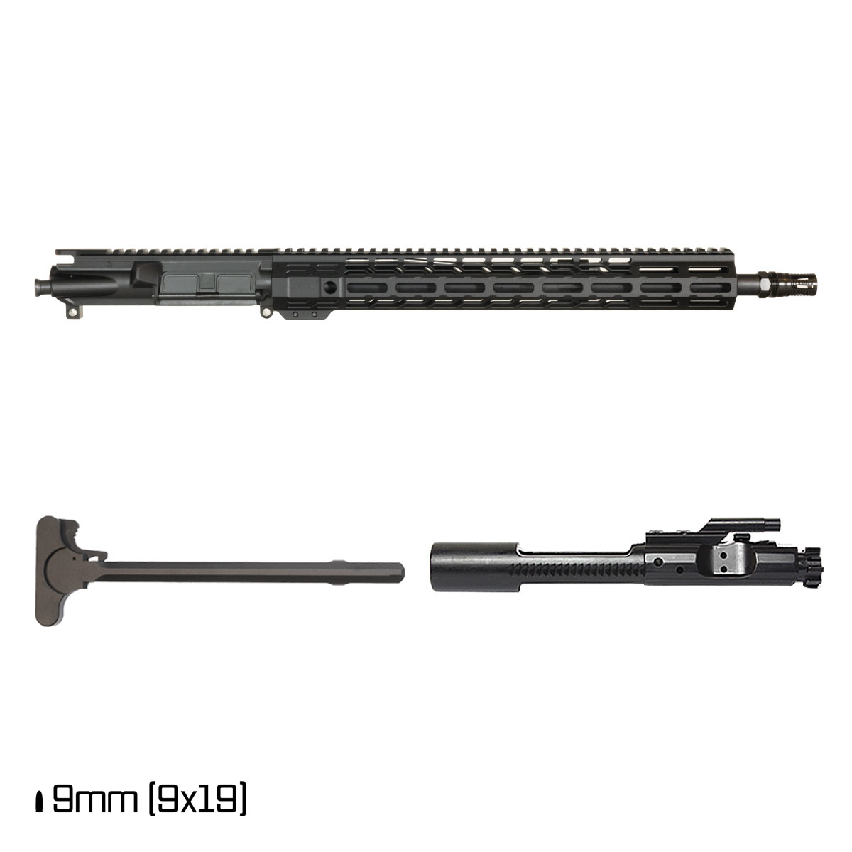 Davidson Defense Brawler V 16.5-inch Mid-Gas 1:7 5.56 NATO AR-15 M-LOK Handguard Rifle Complete Upper Build Kit, KAK Industry Plan B A7 Flash Hider