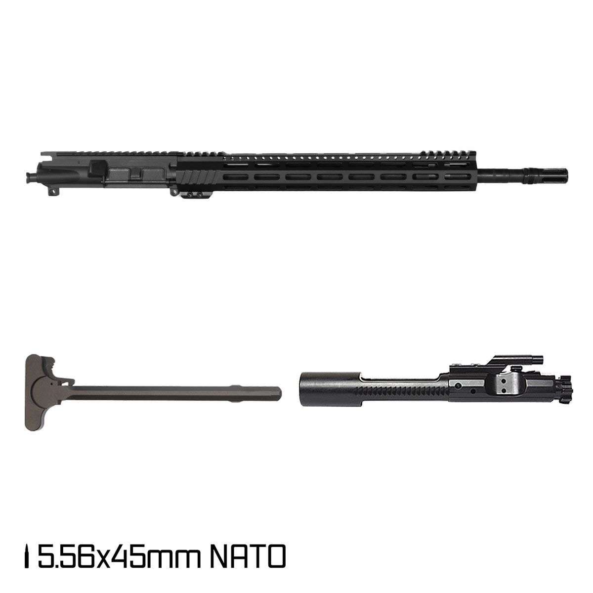 Davidson Defense Aegis Lightweight 18-inch Rifle-Gas 1:7 5.56 NATO AR-15 Freefloat M-Lok Handguard Rifle Complete Upper Build, Plan B Sentinel Caged Flash Hider