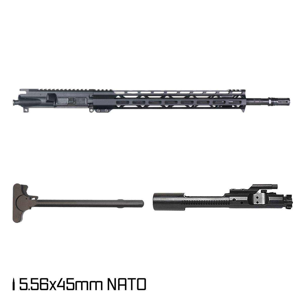 Davidson Defense Light Slinger 18-inch Rifle-Gas 1:7 5.56 NATO AR-15 Freefloat M-Lok Handguard Rifle Complete Upper Build, Plan B Sentinel Caged Flash Hider
