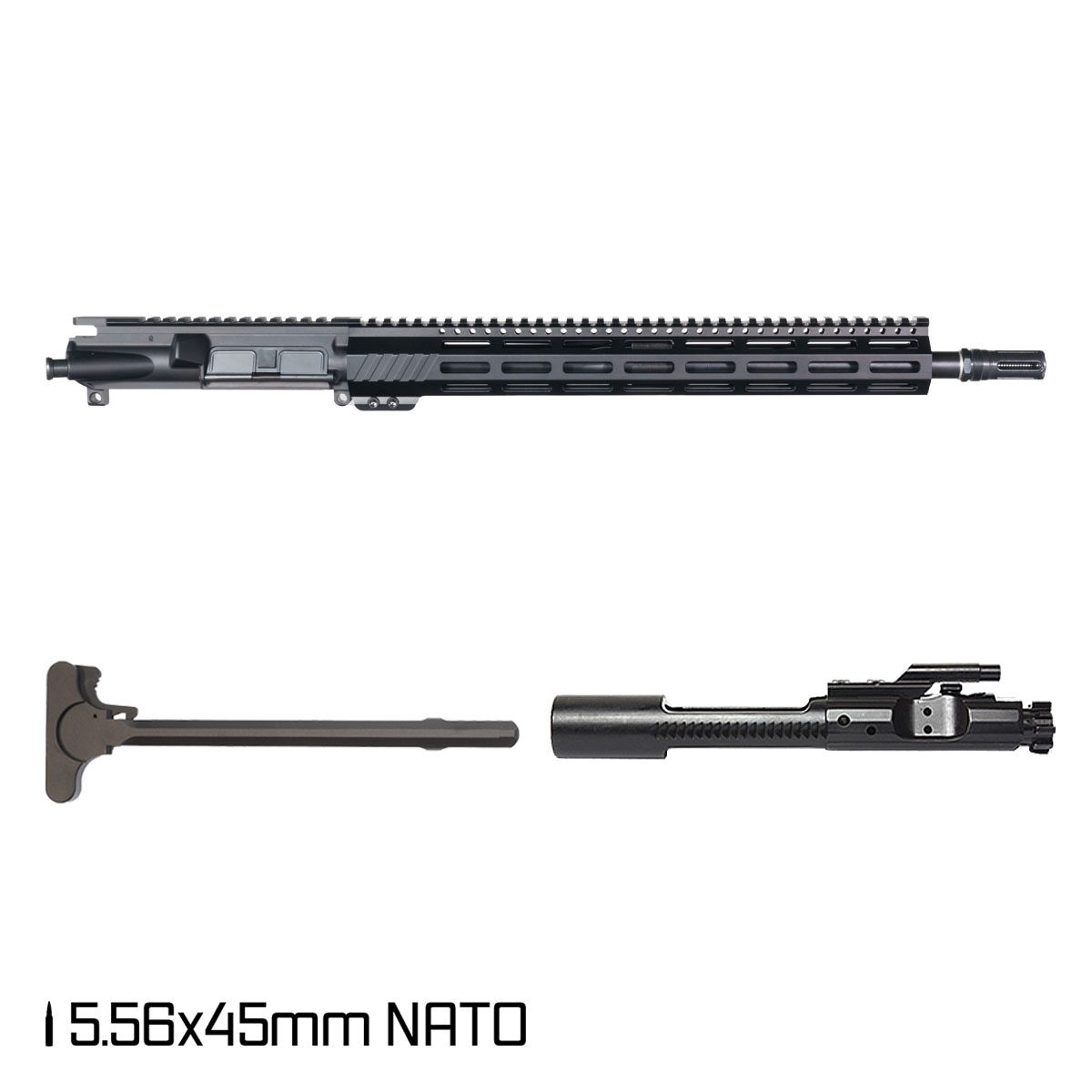 Davidson Defense Aegis 16-inch Carbine-Gas 1:7 Nitrided 5.56 NATO AR-15 Freefloat M-Lok Handguard Rifle Complete Upper Build, Plan B Sentinel Caged Flash Hider