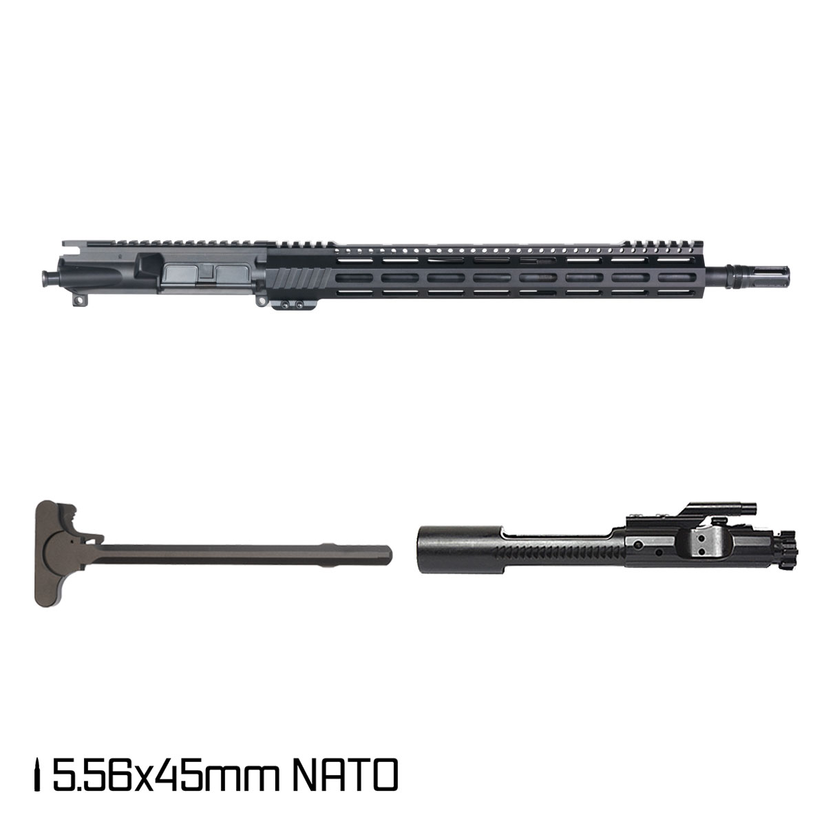 Davidson Defense Aegis Lightweight 16.5-inch Mid-Gas 1:7 5.56 NATO AR-15 15-inch Freefloat M-Lok Handguard Rifle Complete Upper Build, Plan B Sentinel Caged Flash Hider