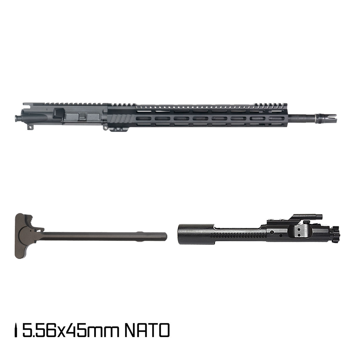 Davidson Defense Aegis Lightweight 18-inch Rifle-Gas 1:7 5.56 NATO AR-15 Freefloat M-Lok Handguard Rifle Complete Upper Build, Plan B Scorch 3-Prong Flash Hider
