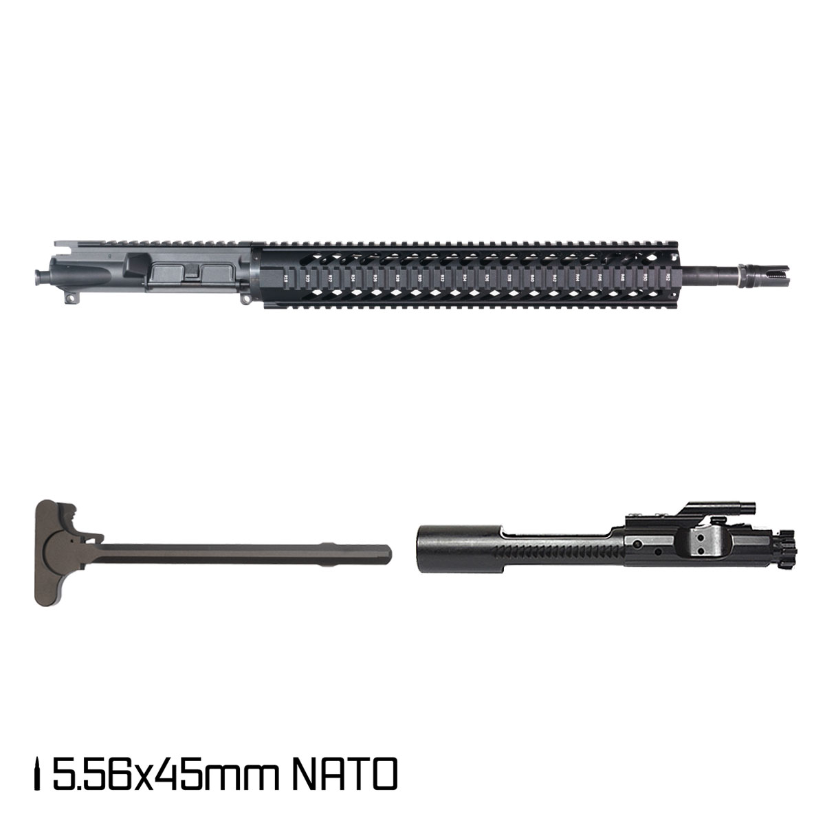 Davidson Defense LAZR 18-inch Rifle-Gas 5.56 NATO AR-15 Rifle Complete Upper Build, Plan B Scorch 3-Prong Flash Hider