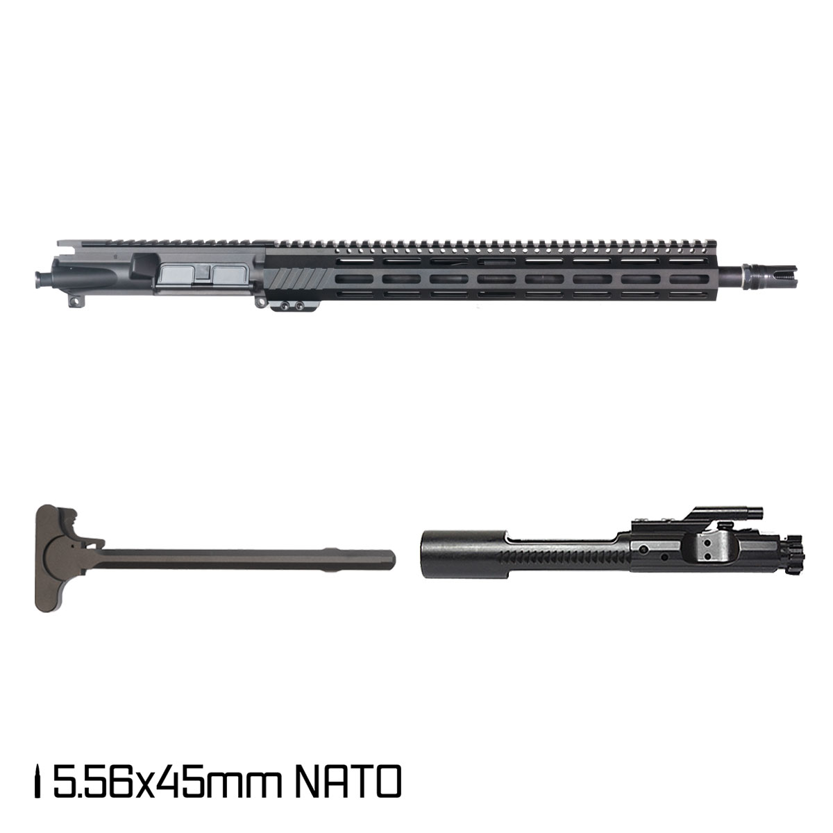 Davidson Defense Aegis 16-inch Carbine-Gas 1:7 Nitrided 5.56 NATO AR-15 Freefloat M-Lok Handguard Rifle Complete Upper Build, Plan B Scorch 3-Prong Flash Hider
