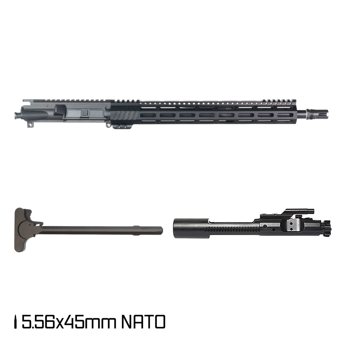 Davidson Defense Aegis Lightweight 16.5-inch Mid-Gas 1:7 5.56 NATO AR-15 15-inch Freefloat M-Lok Handguard Rifle Complete Upper Build, Plan B Scorch 3-Prong Flash Hider