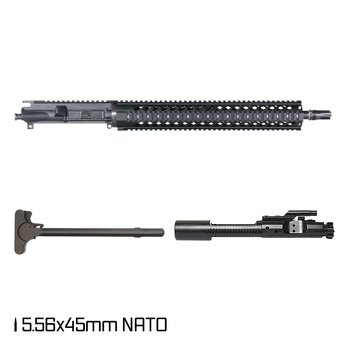 Davidson Defense Avalanche 16-inch AR-15 5.56 NATO Nitride Rifle Complete Upper Build, Plan B Scorch 3-Prong Flash Hider