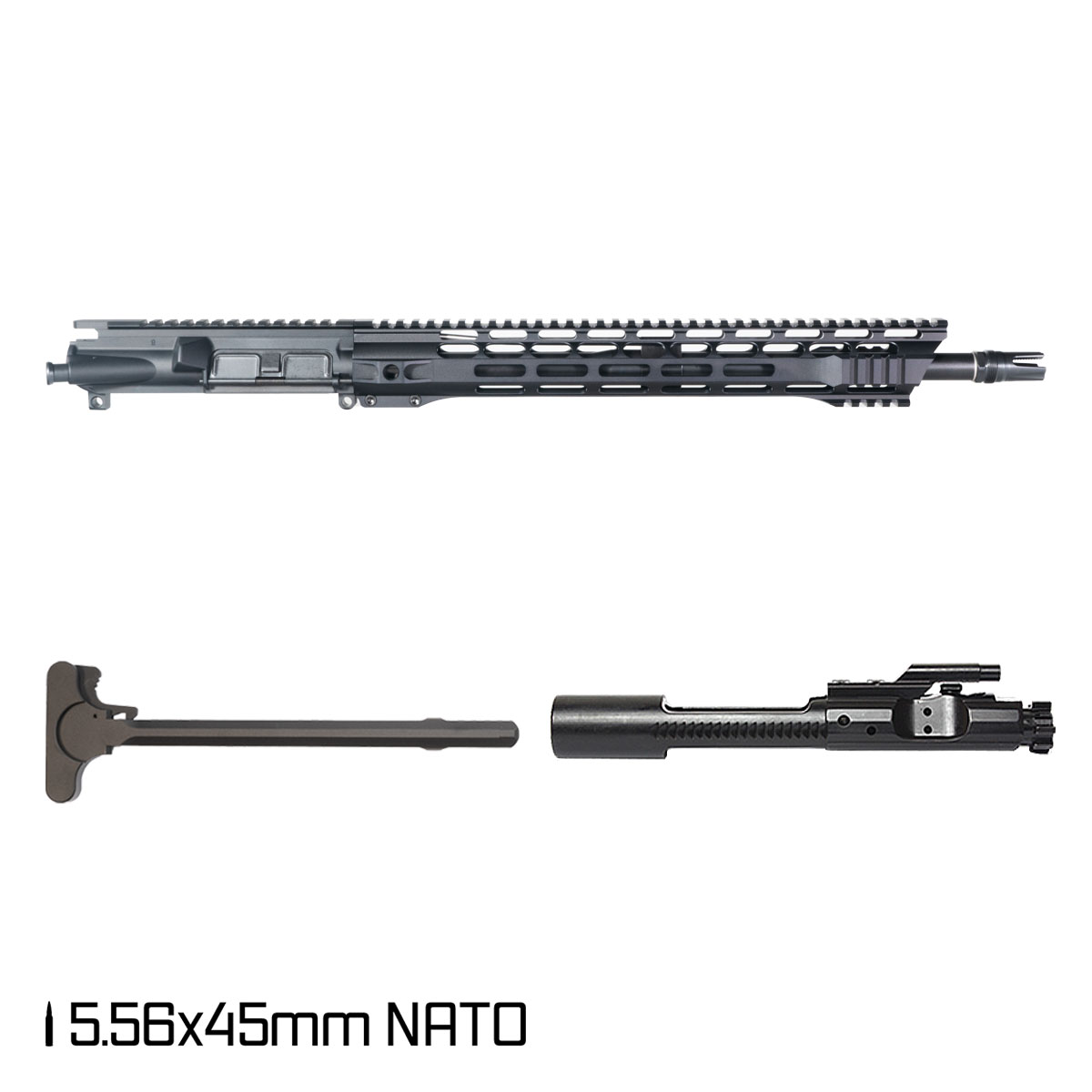 Davidson Defense Nightbane 16-inch AR-15 5.56 NATO Rifle Complete Upper Build, Plan B Scorch 3-Prong Flash Hider