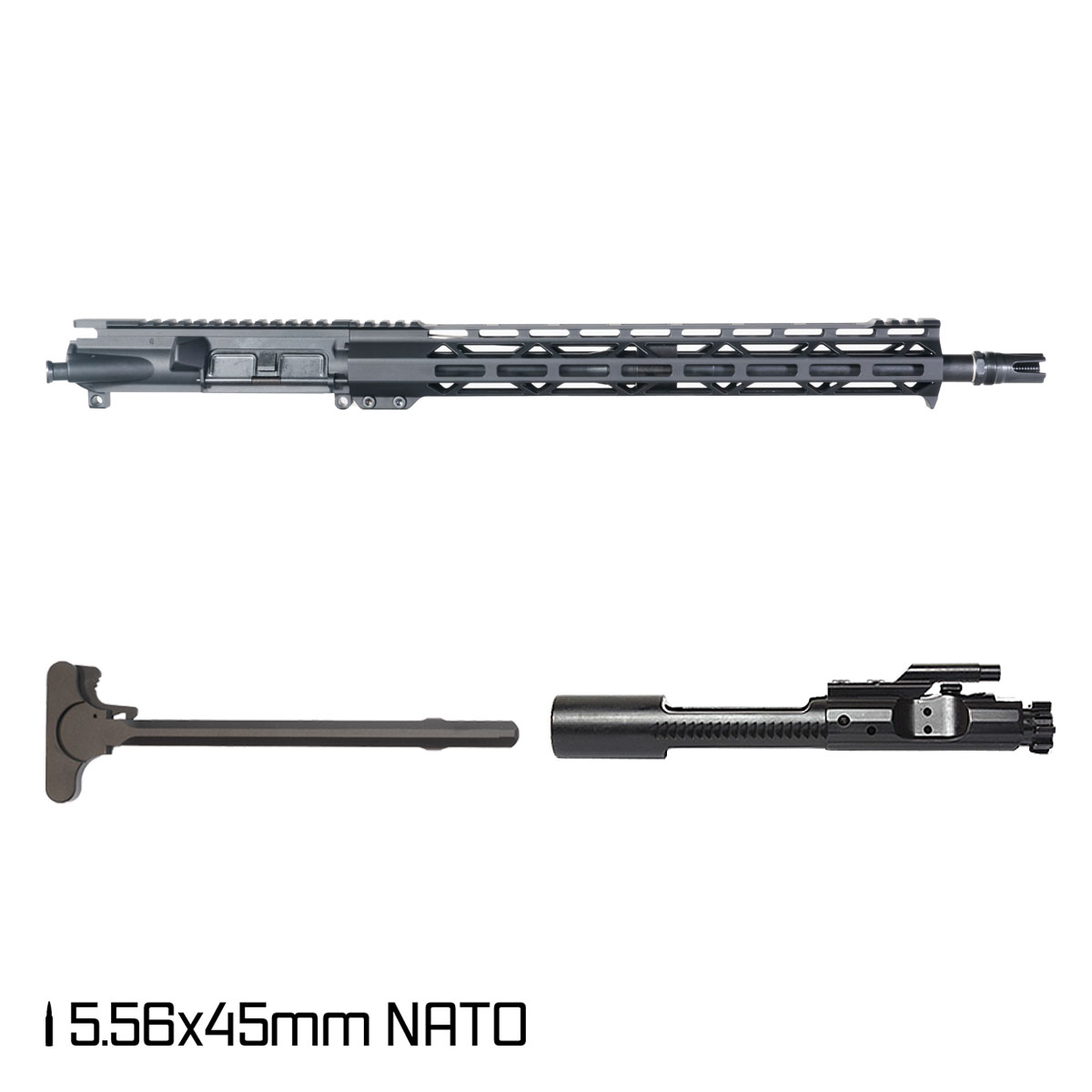 Davidson Defense Shadow Protocol 16-inch AR-15 5.56 NATO Rifle Complete Upper Build, Plan B Scorch 3-Prong Flash Hider