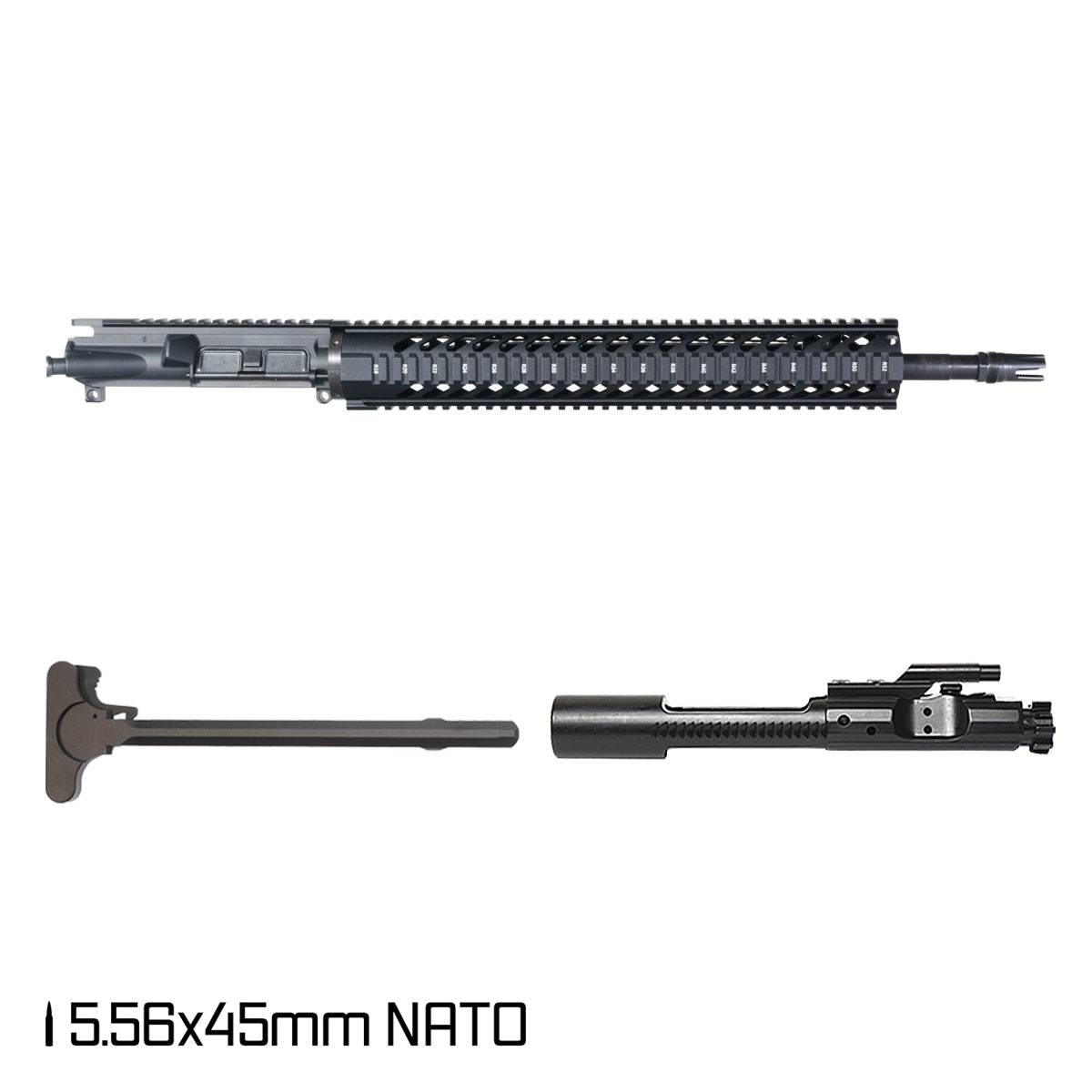 Davidson Defense LAZR 18-inch Rifle-Gas 5.56 NATO AR-15 Rifle Complete Upper Build, Plan B Scorch 3-Prong Flash Hider