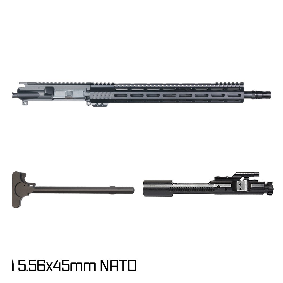 Davidson Defense Aegis Lightweight 16.5-inch Mid-Gas 1:7 5.56 NATO AR-15 15-inch Freefloat M-Lok Handguard Rifle Complete Upper Build, Plan B A7 Flash Hider