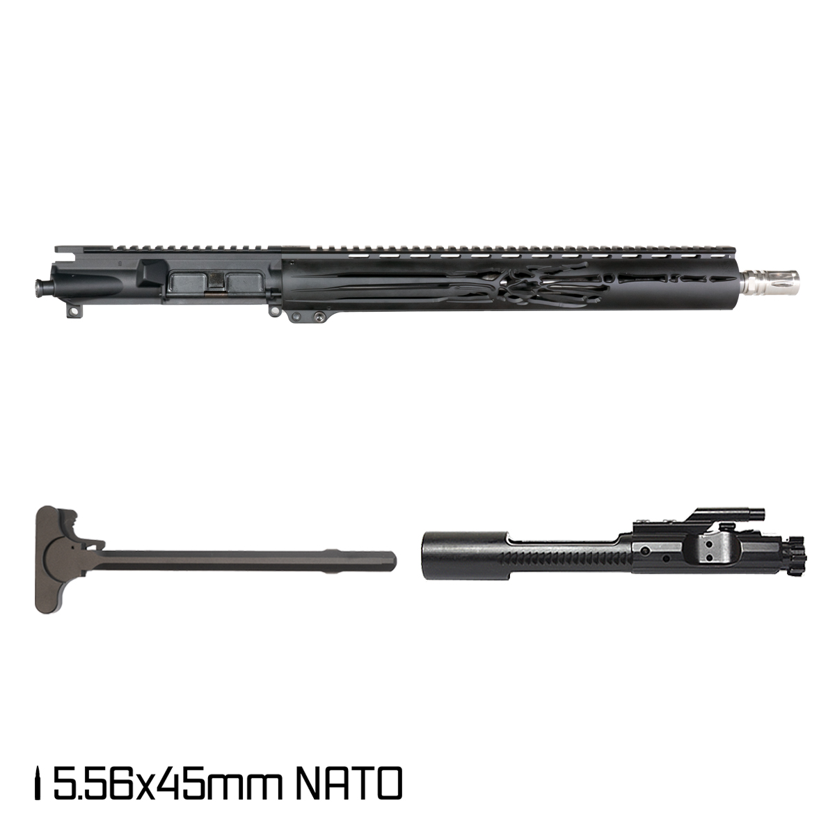 Davidson Defense Petrified 16-inch Carbine-Gas 1:8 5.56 NATO AR-15 Skeleton Hand Handguard Rifle Complete Upper Build
