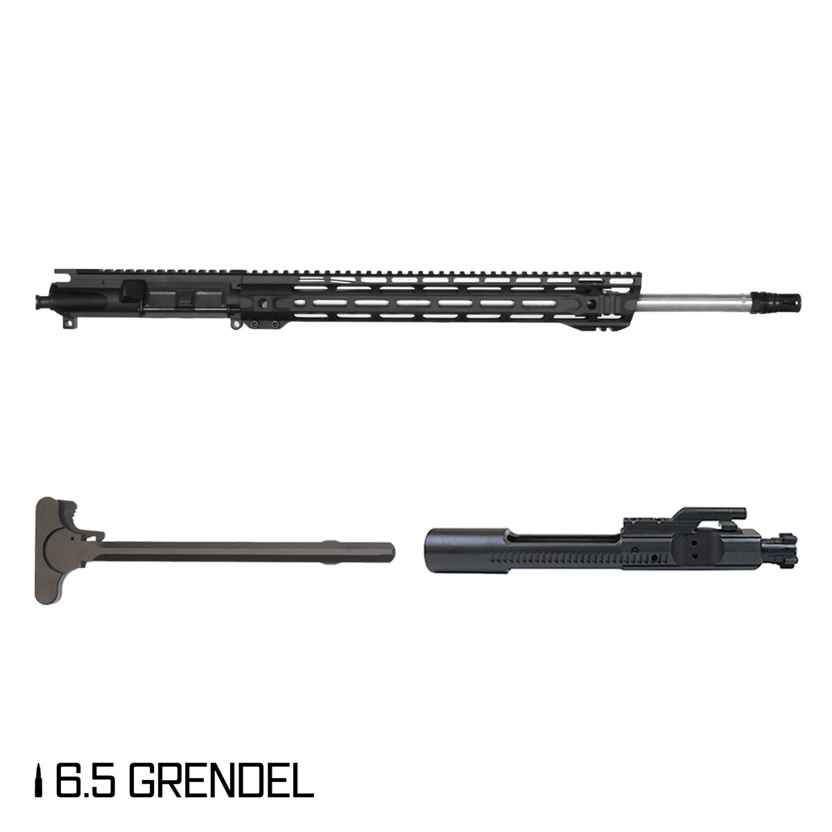 Davidson Defense Green-Dell 20-inch Rifle-Gas 1:8 6.5 Grendel AR-15 Freefloat M-Lok Handguard Rifle Complete Upper Build, KAK Industry Plan B A7 Flash Hider