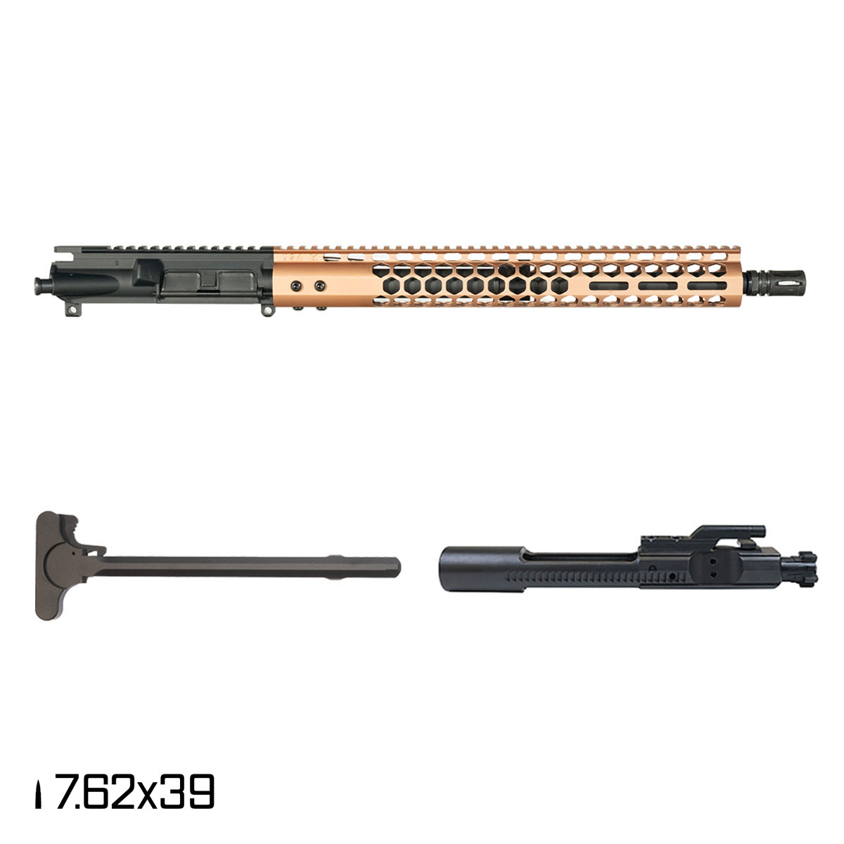 Davidson Defense Lightshow lll Anodized Bronze 16-inch Carbine-Gas 1:10 7.62x39 AR-15 Freefloat M-Lok Handguard Rifle Complete Upper Build