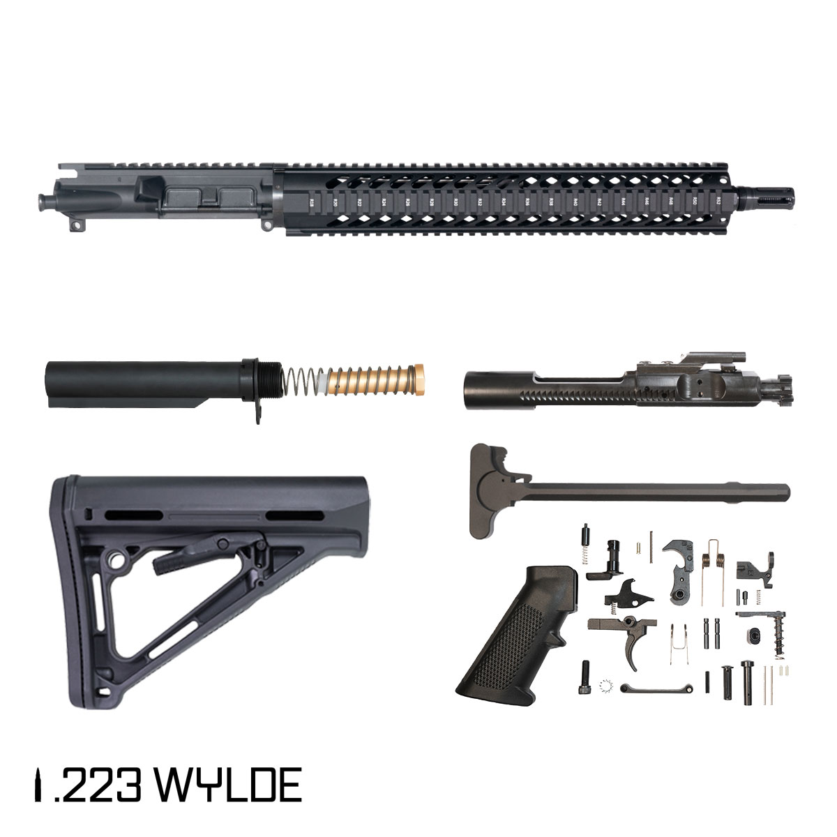  Davidson Defense Avalanche 16-inch AR-15 .223 Wylde Rifle Full Build Kit, Plan B Sentinel Caged Flash Hider