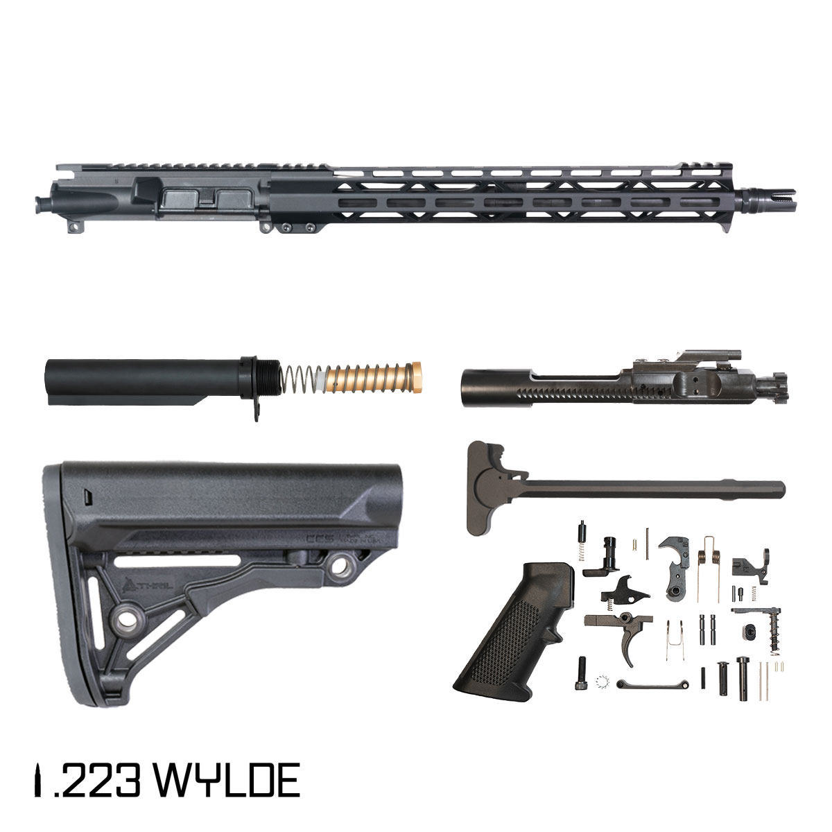 Davidson Defense Sundown 16-inch AR-15 .223 Wylde Rifle Full Build Kit, Plan B Scorch 3-Prong Flash Hider