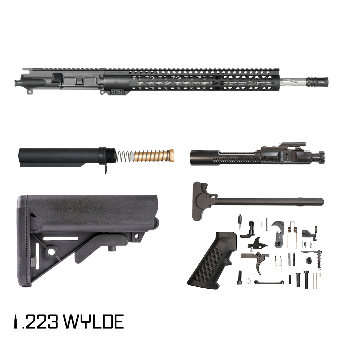 Davidson Defense Warden Patrol 18-inch Mid-Gas 1:7 .223 Wylde AR-15 Freefloat Keymod Handguard Rifle Full Build Kit