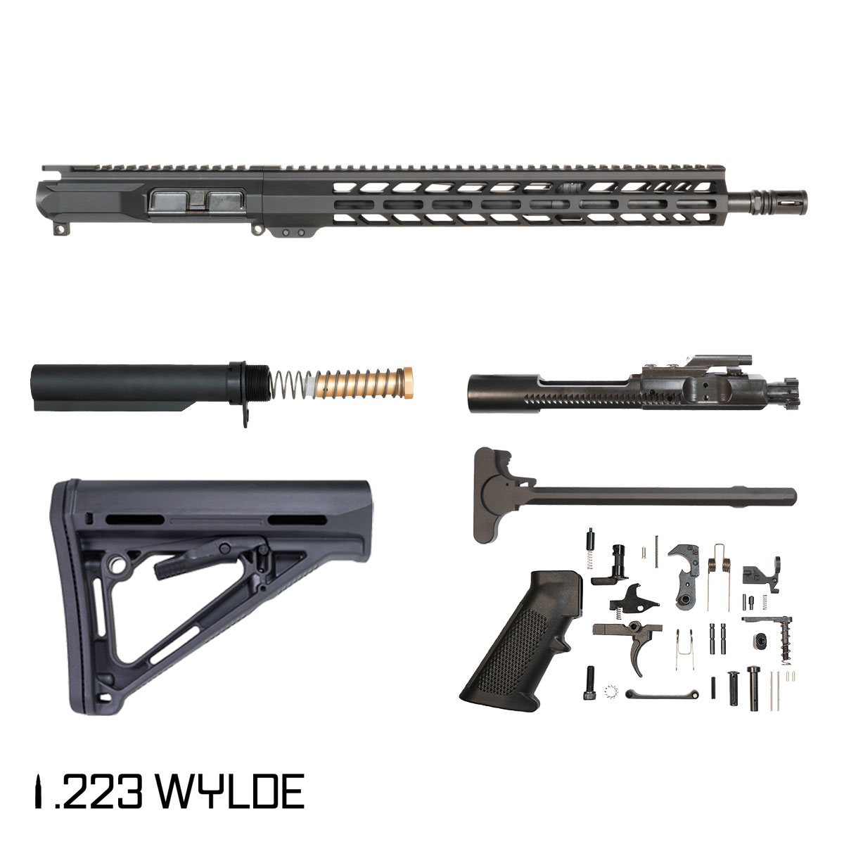 Davidson Defense Ronin 16.5-inch Mid-Gas 1:7 .223 Wylde AR-15 Freefloat M-Lok Handguard Rifle Full Build Kit