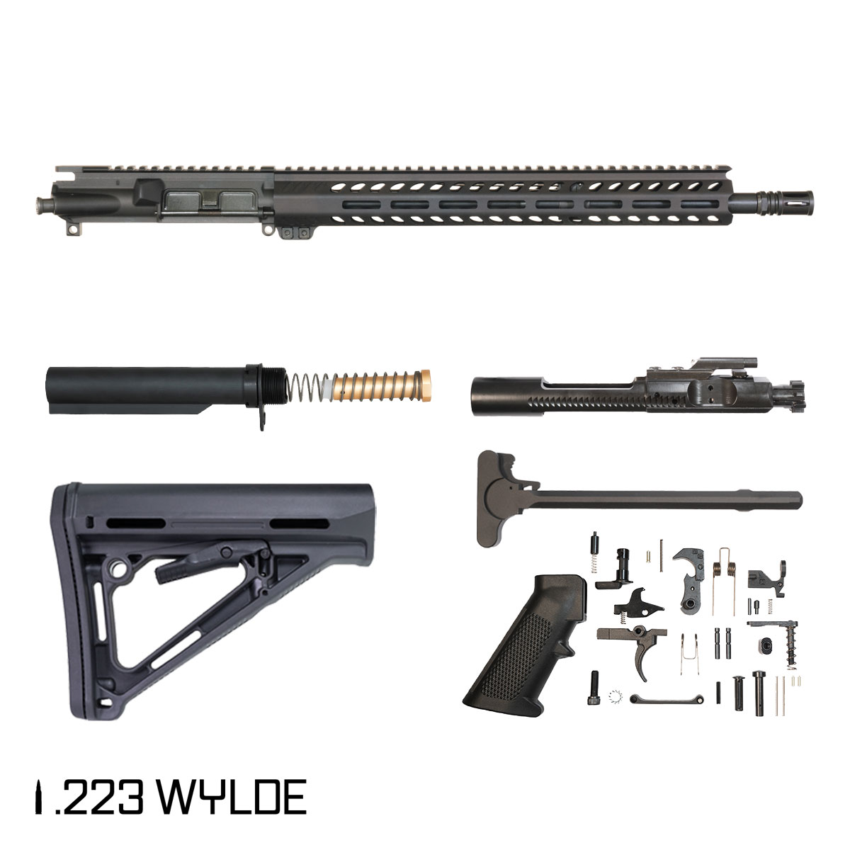 Davidson Defense Tidebreaker 16.5-inch Mid-Gas 1:7 .223 Wylde AR-15 Freefloat M-Lok Handguard Rifle Full Build Kit