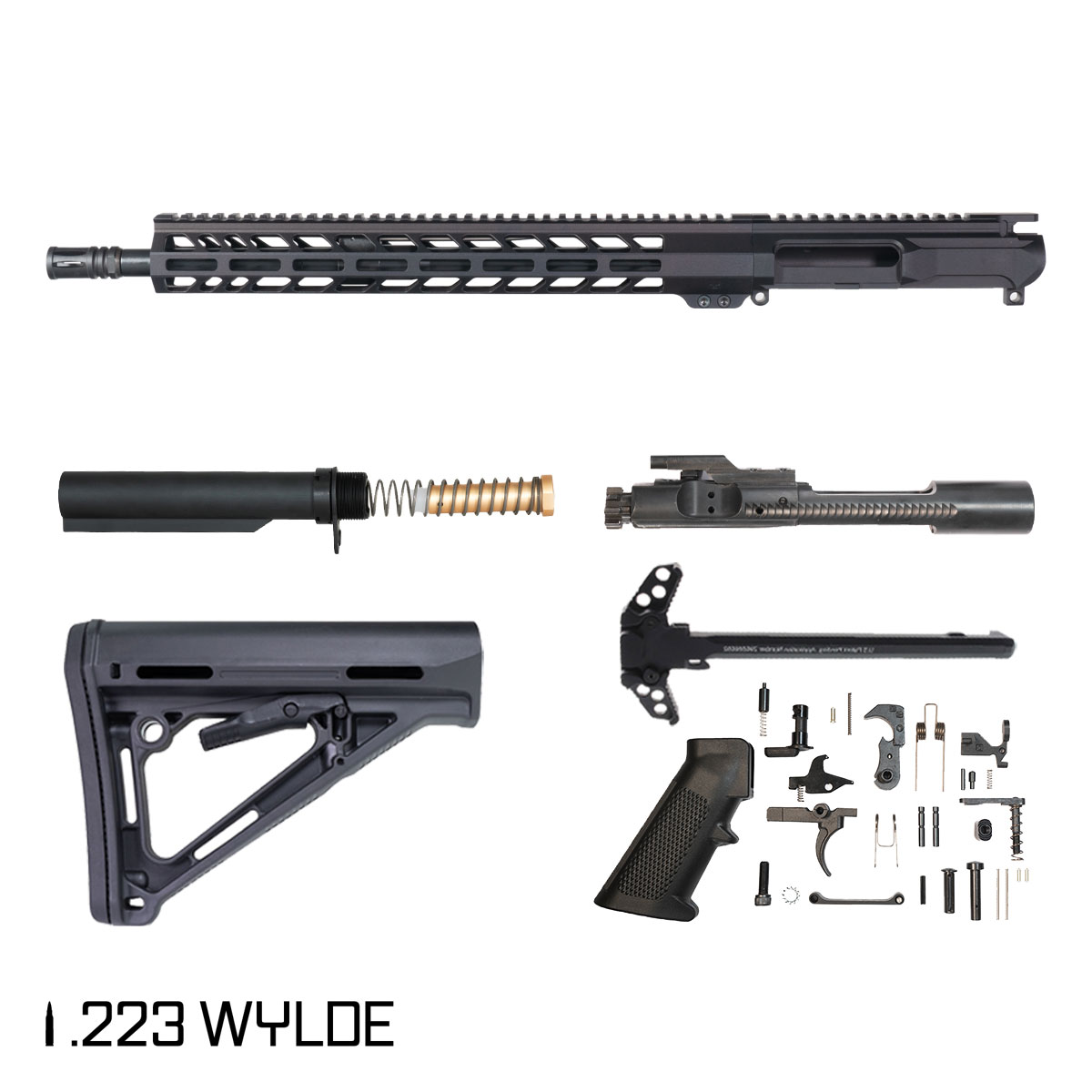 Davidson Defense Ronin Left-Handed 16.5-inch Mid-Gas 1:7 .223 Wylde AR-15 Freefloat M-Lok Handguard Rifle Full Build Kit