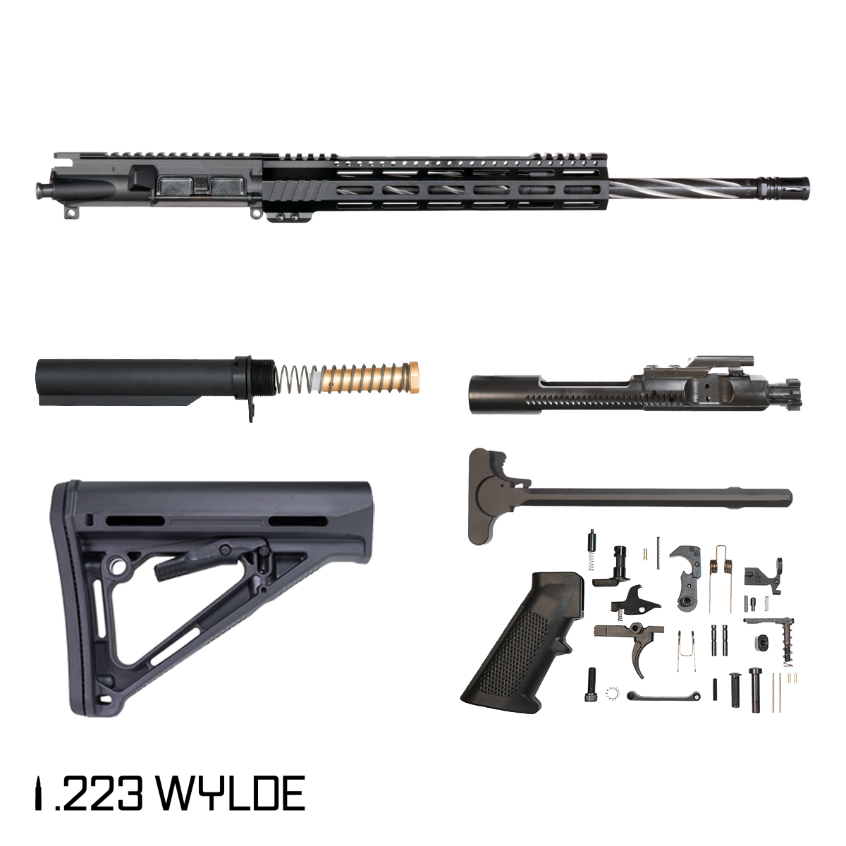 Davidson Defense Aegis Lightweight 18-inch Mid-Gas 1:8 .223 Wylde AR-15 Freefloat M-Lok Handguard Rifle Full Build Kit