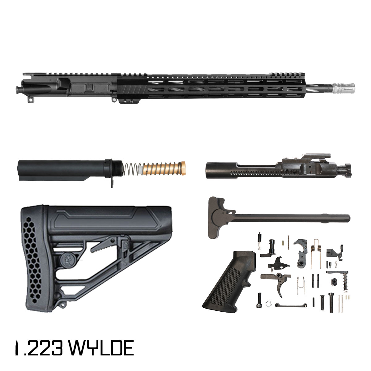 Davidson Defense Wyldeborne 18-inch Mid-Length-Gas 1:8 .223 Wylde AR-15 M-Lok Rifle Full Build Kit