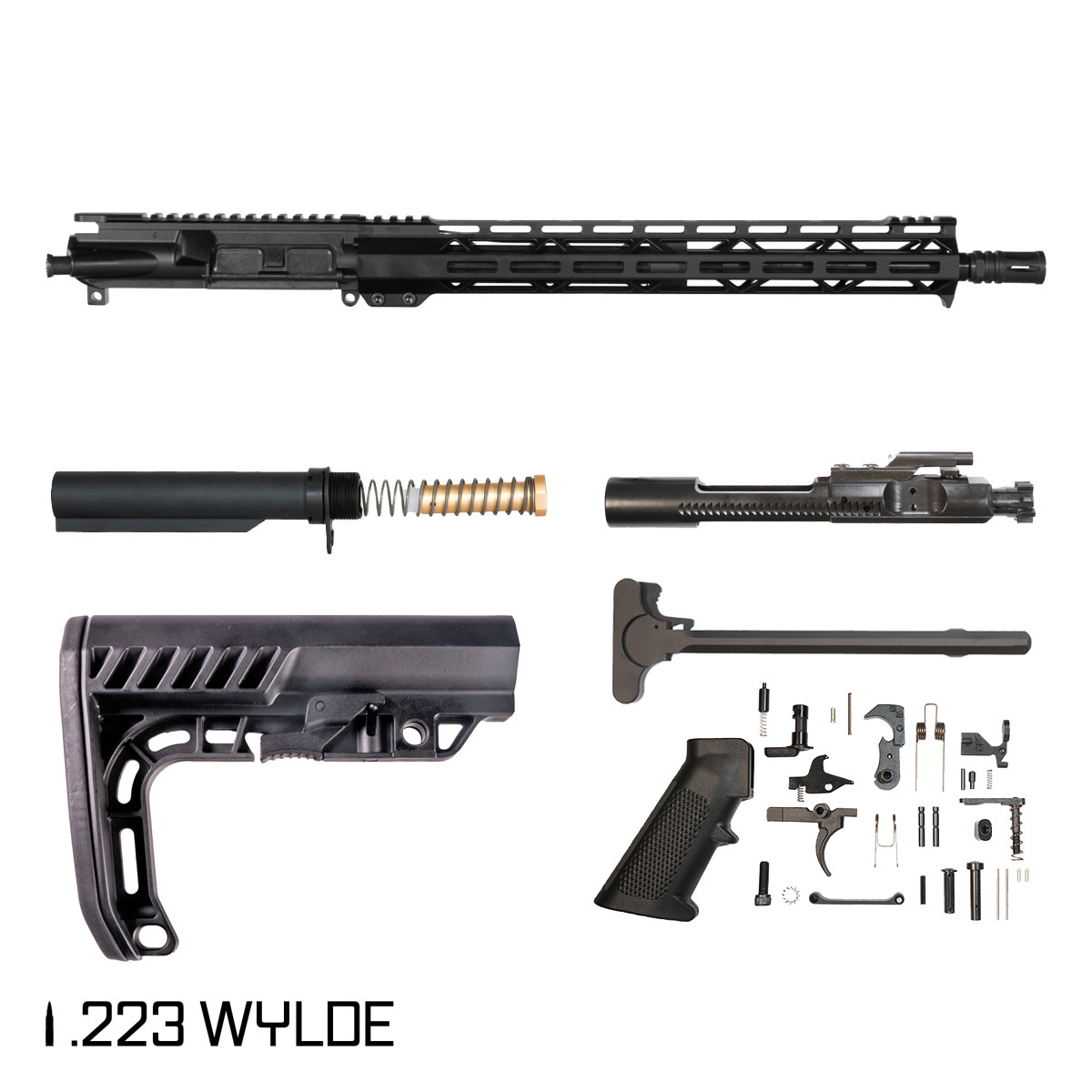 Davidson Defense Entrench 16-inch Carbine-Gas 1:8 .223 Wylde AR-15 Freefloat M-Lok Handguard Rifle Full Build Kit