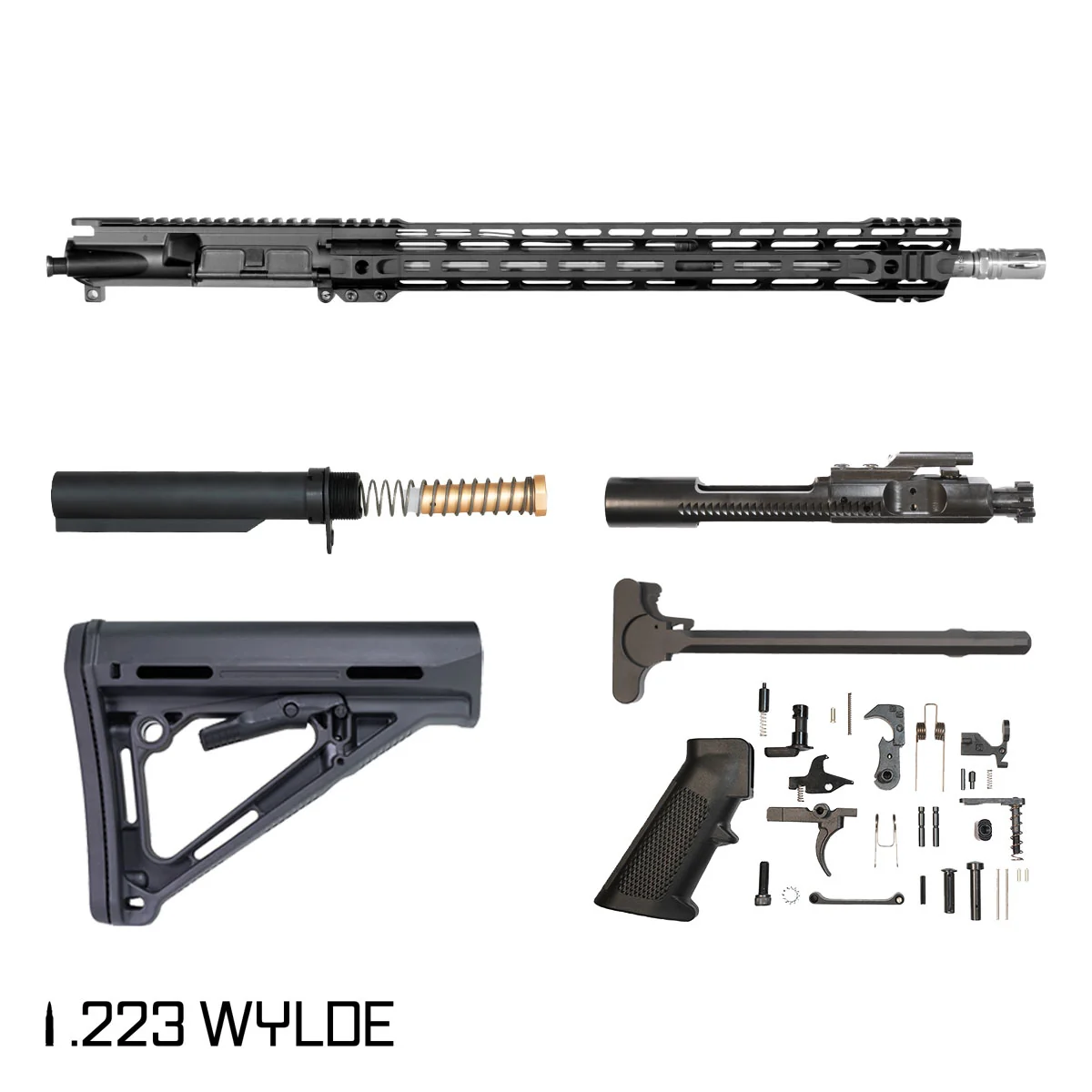Davidson Defense Silver Lance 18-inch Mid-Gas 1:8 .223 Wylde AR-15 M-Lok Rifle Full Build Kit