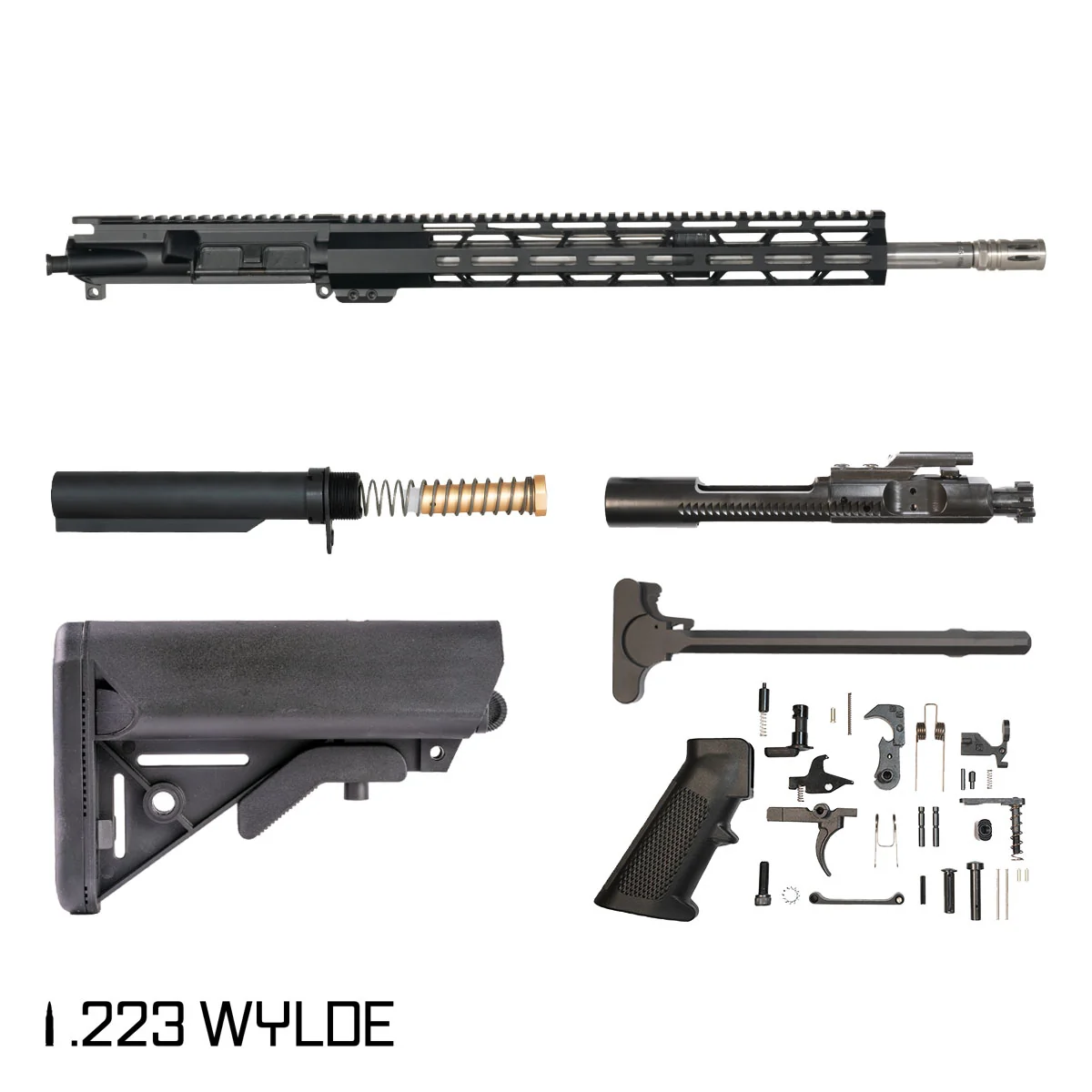 Davidson Defense Silver Shot 18-inch Mid-Gas 1:8 .223 Wylde AR-15 M-Lok Handguard Rifle Full Build Kit