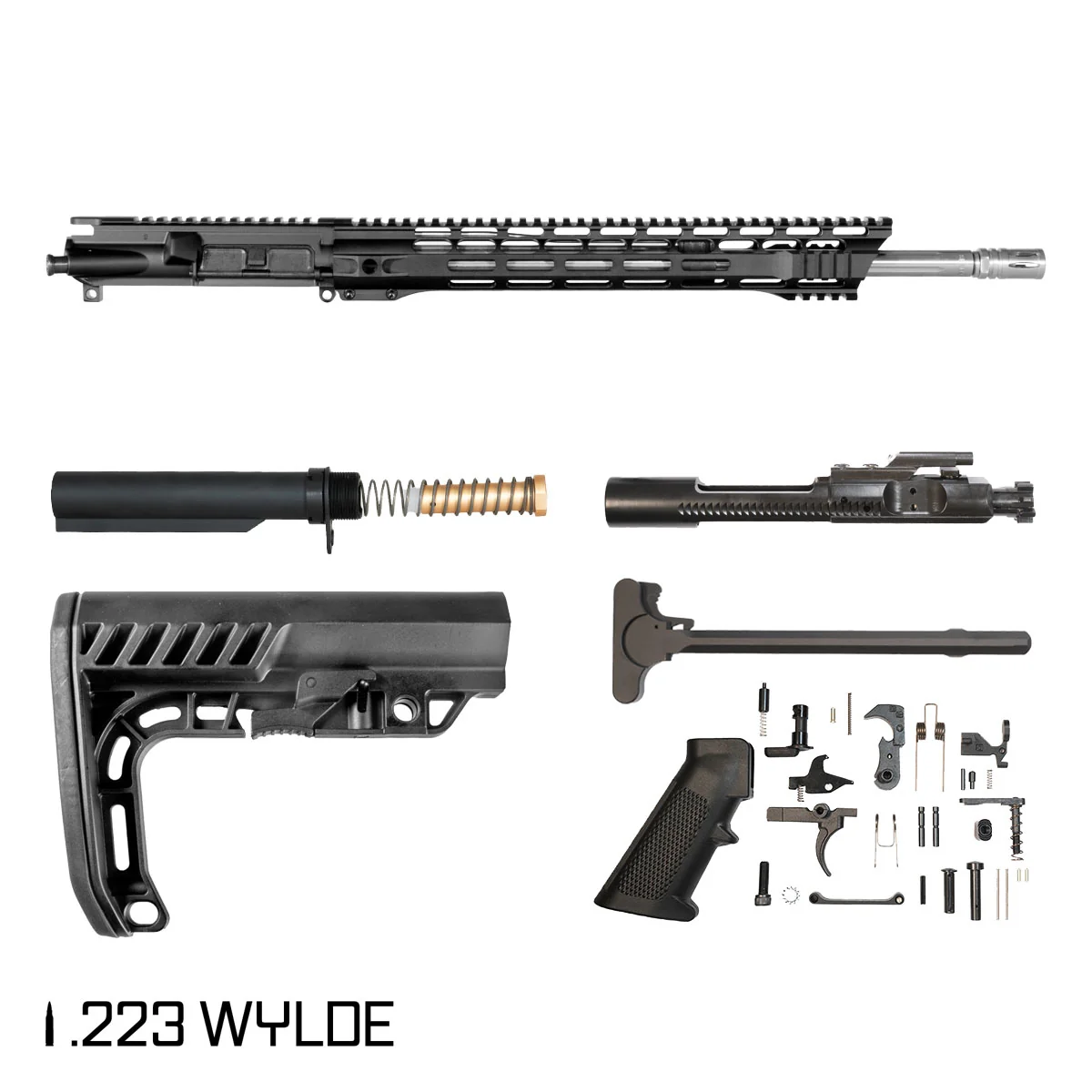 Davidson Defense Silver Sentry 18-inch Mid-Gas 1:8 .223 Wylde AR-15 M-Lok Handguard Rifle Full Build Kit