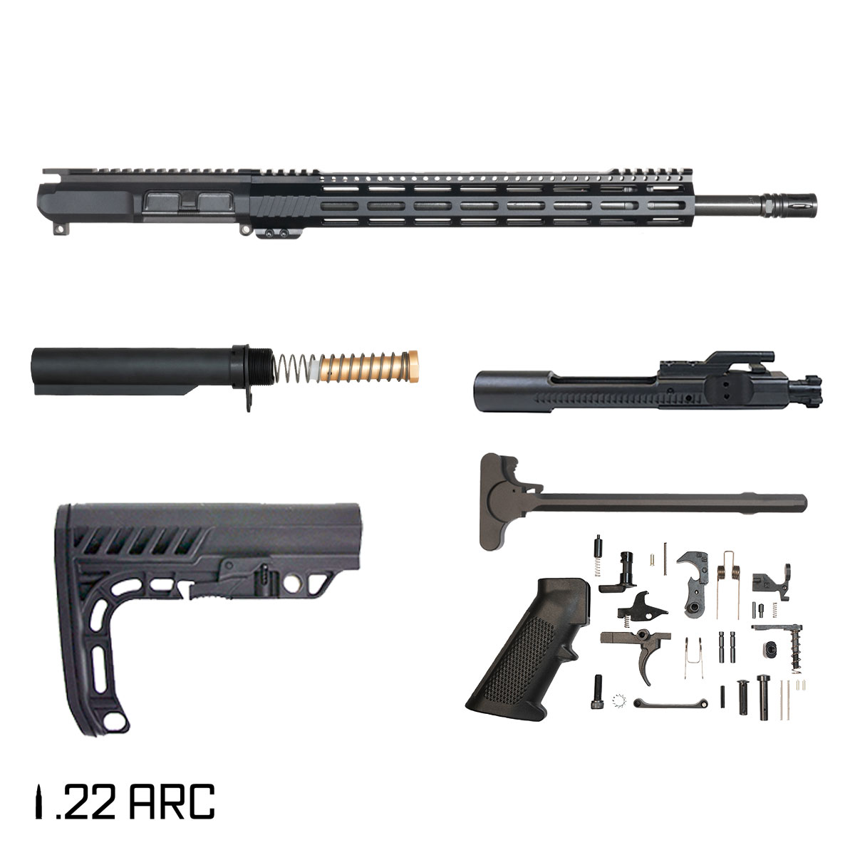 Davidson Defense Aegis Lightweight 18-inch Rifle-Gas 1:7 .22 ARC AR-15 Freefloat M-Lok Handguard Rifle Full Build Kit