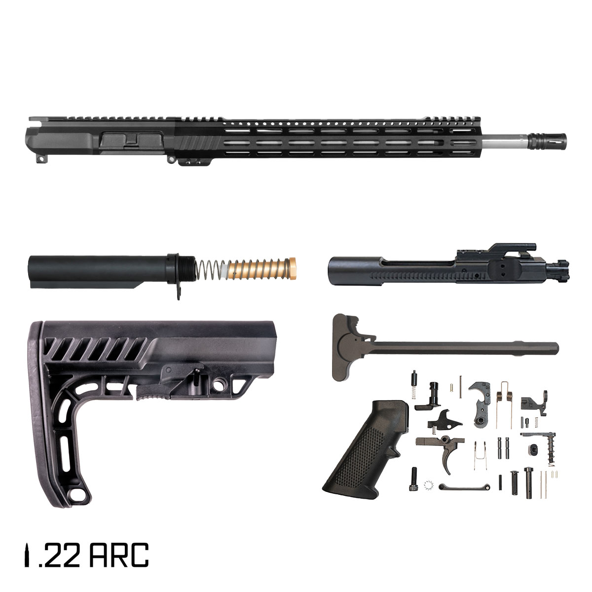 Davidson Defense ARCade 18-inch Rifle-Gas 1:7 22 ARC AR-15 Freefloat M-Lok Handguard Rifle Full Build Kit