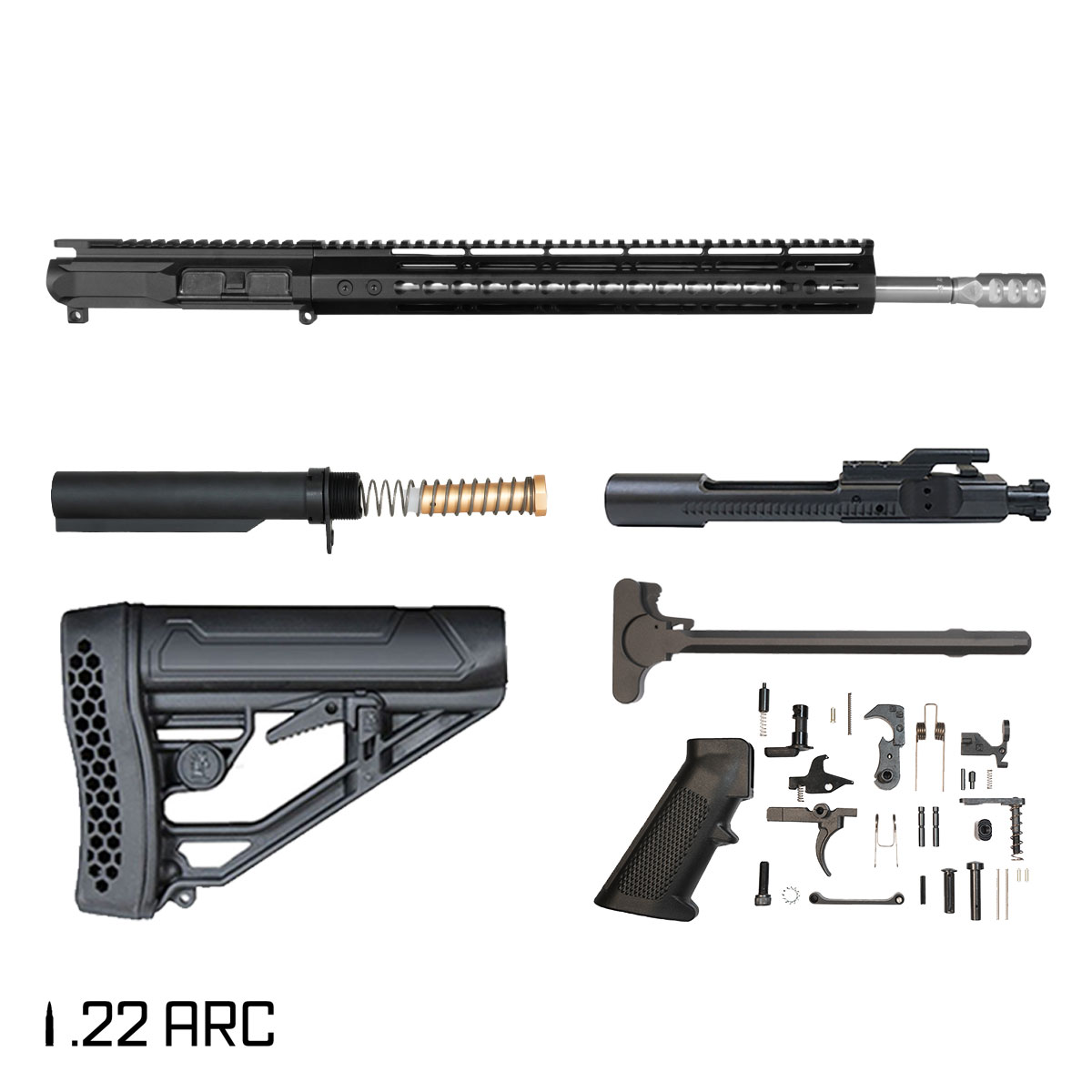 Davidson Defense Lock Jaw 18-inch Rifle-Gas 1:7 22 ARC AR-15 KeyMod Handguard Rifle Full Build Kit