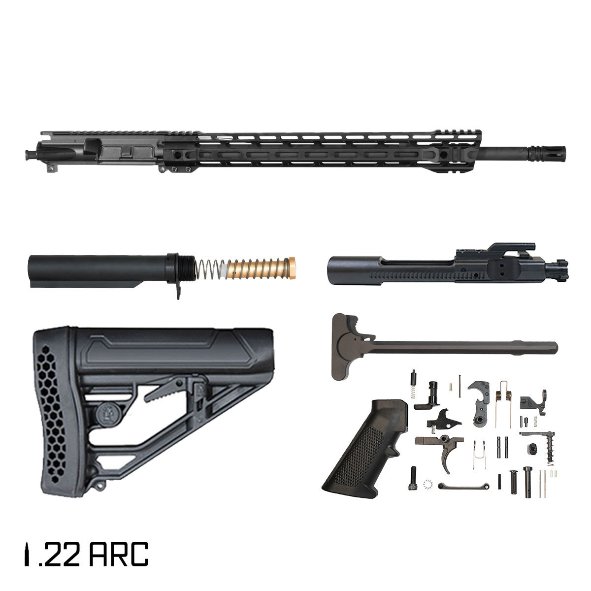 Davidson Defense Meridian ARC 20-inch Rifle-Gas 1:7 22 ARC AR-15 M-Lok Handguard Rifle Full Build Kit