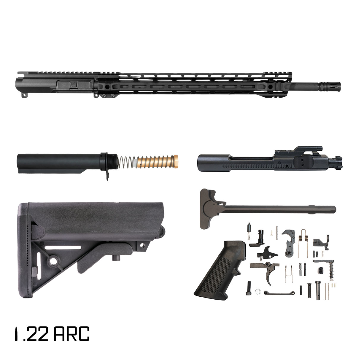 Davidson Defense ARChimedes 20-inch Rifle-Gas 1:7 22 ARC AR-15 Freefloat Handguard Rifle Full Build Kit