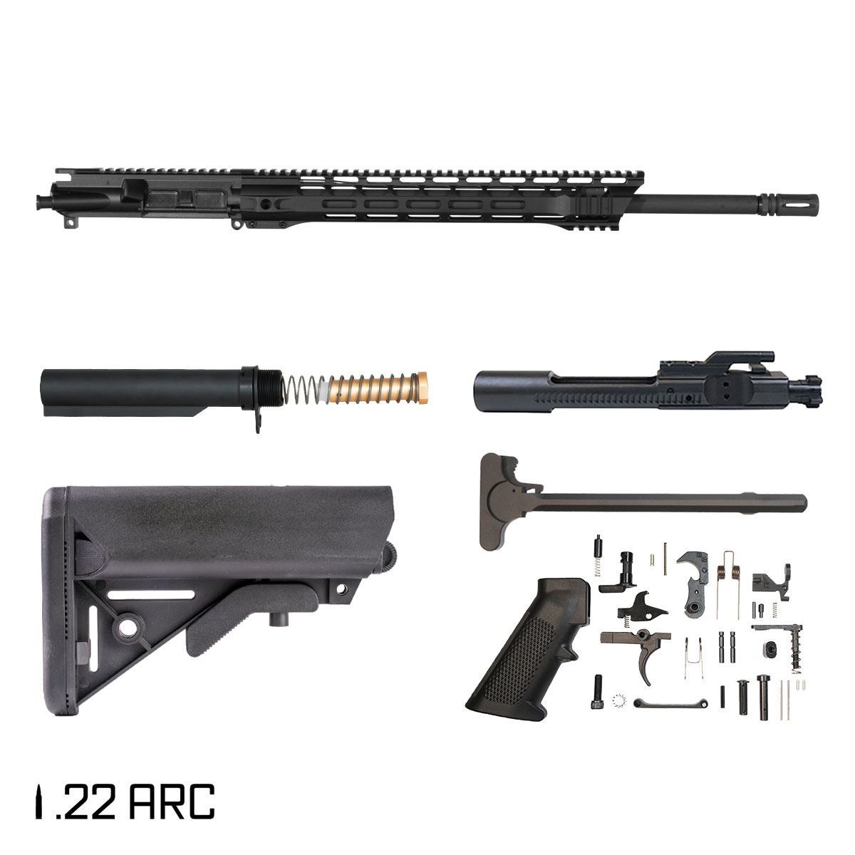 Davidson Defense Keyman 20-inch Rifle-Gas 1:7 22 ARC AR-15 Freefloat M-Lok Handguard Rifle Full Build Kit